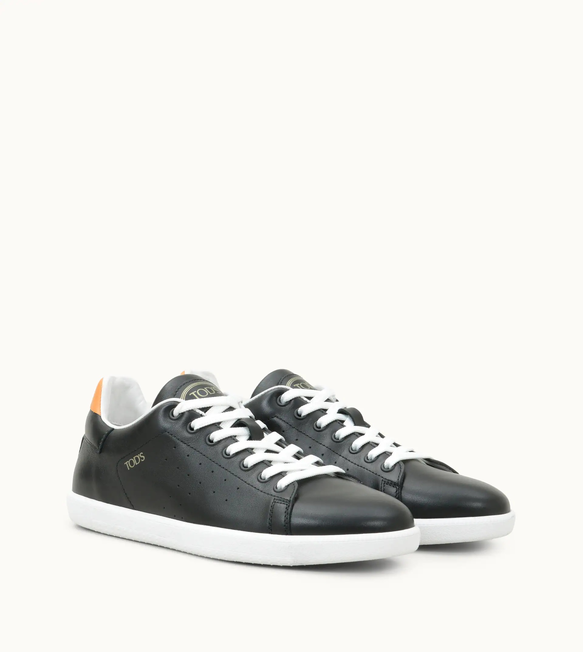 TOD'S TABS SNEAKERS IN LEATHER - BLACK - 4