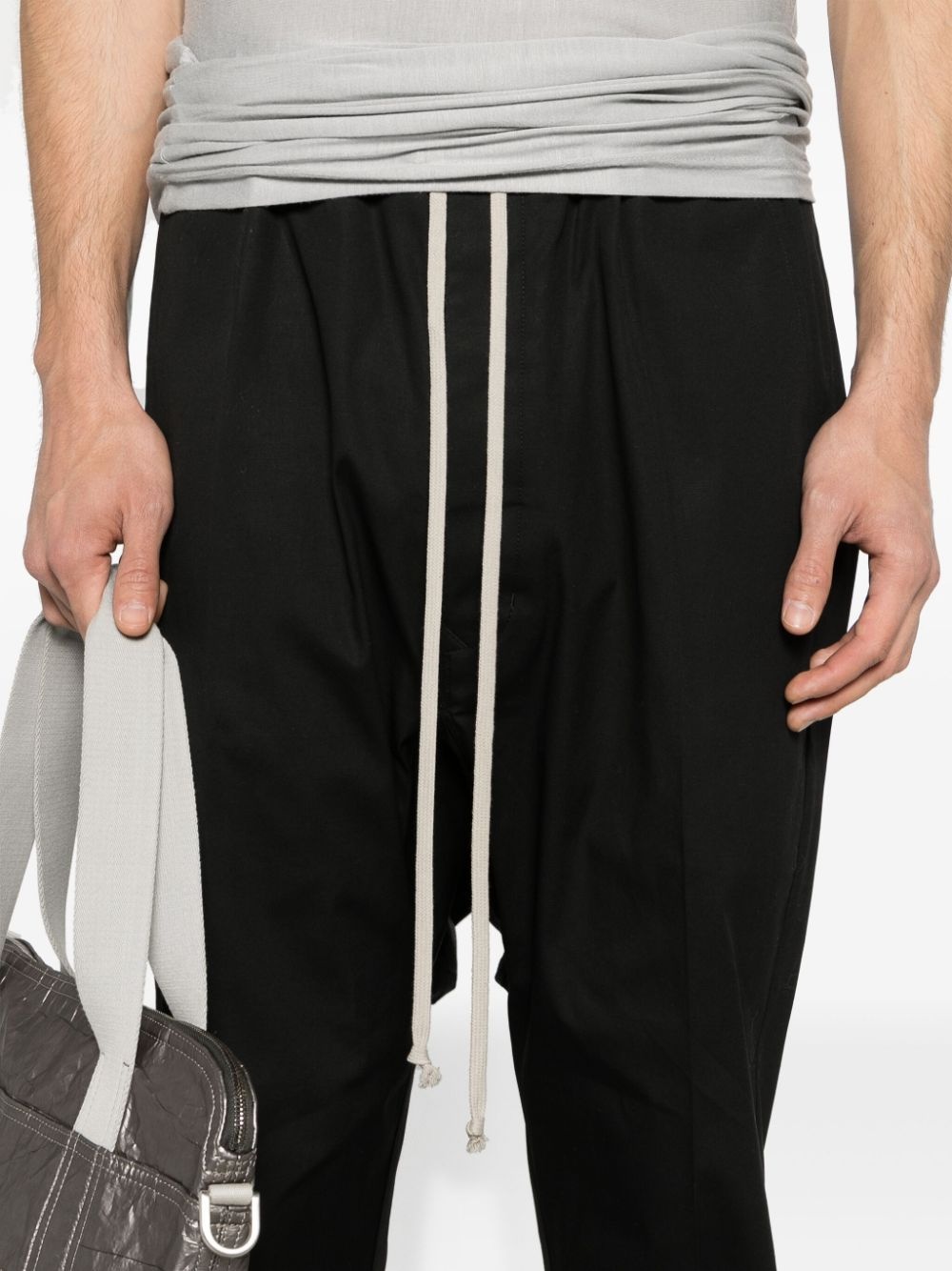 drawstring drop-crotch trousers - 5