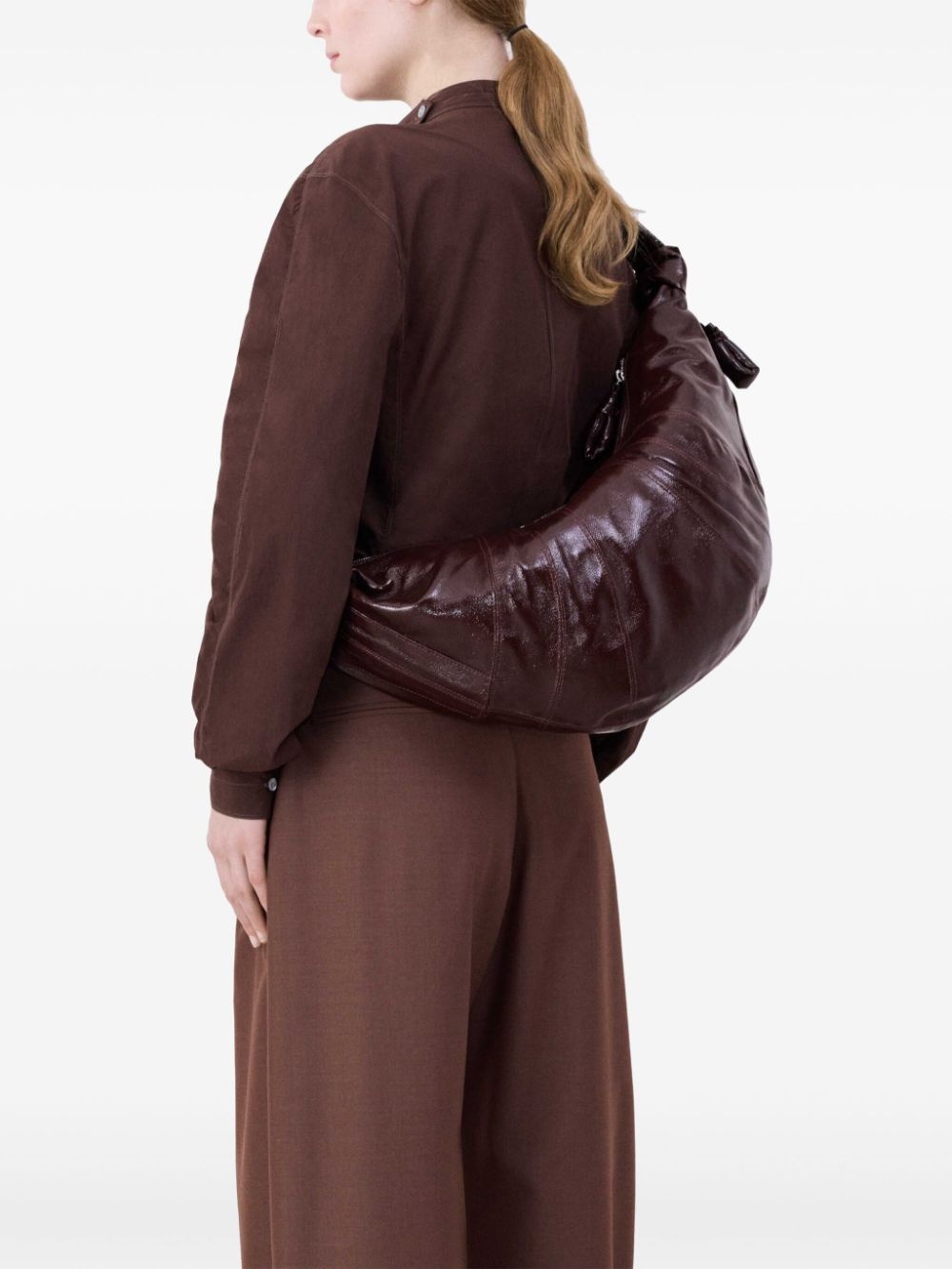 large Croissant leather shoulder bag - 3
