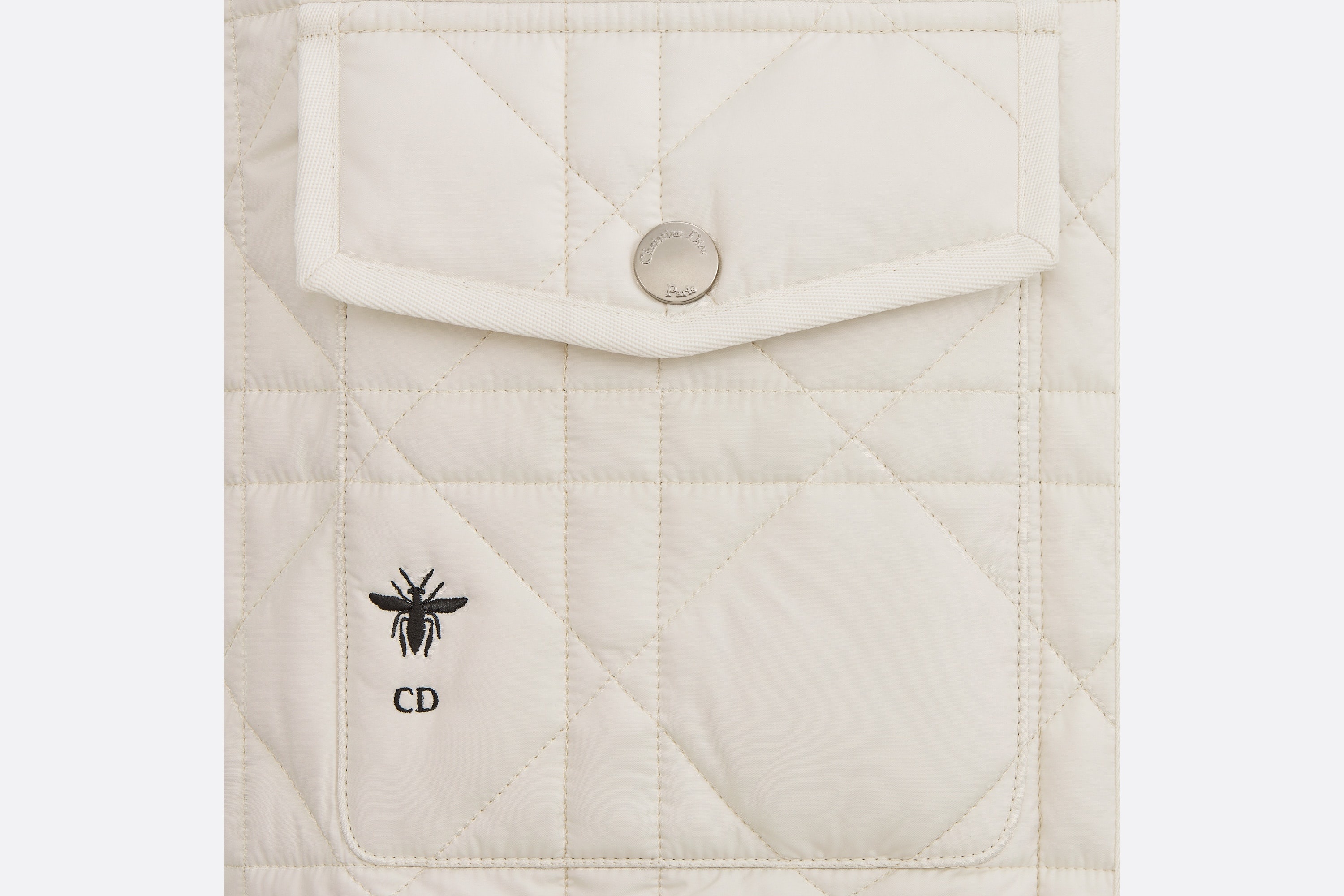 Sleeveless Macrocannage Bomber Jacket - 3