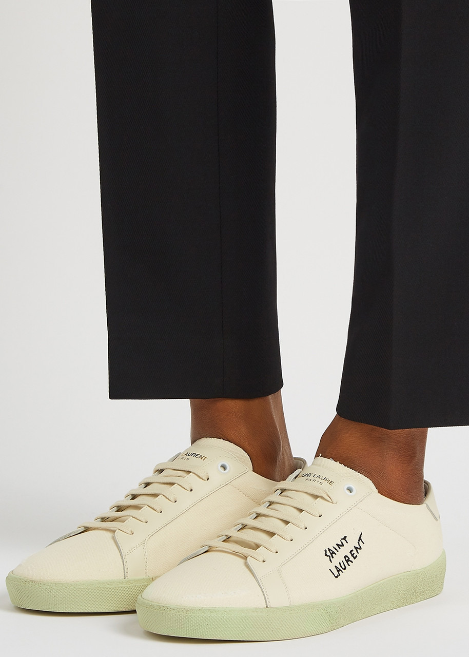 Saint Laurent Logo Canvas Sneakers - 5