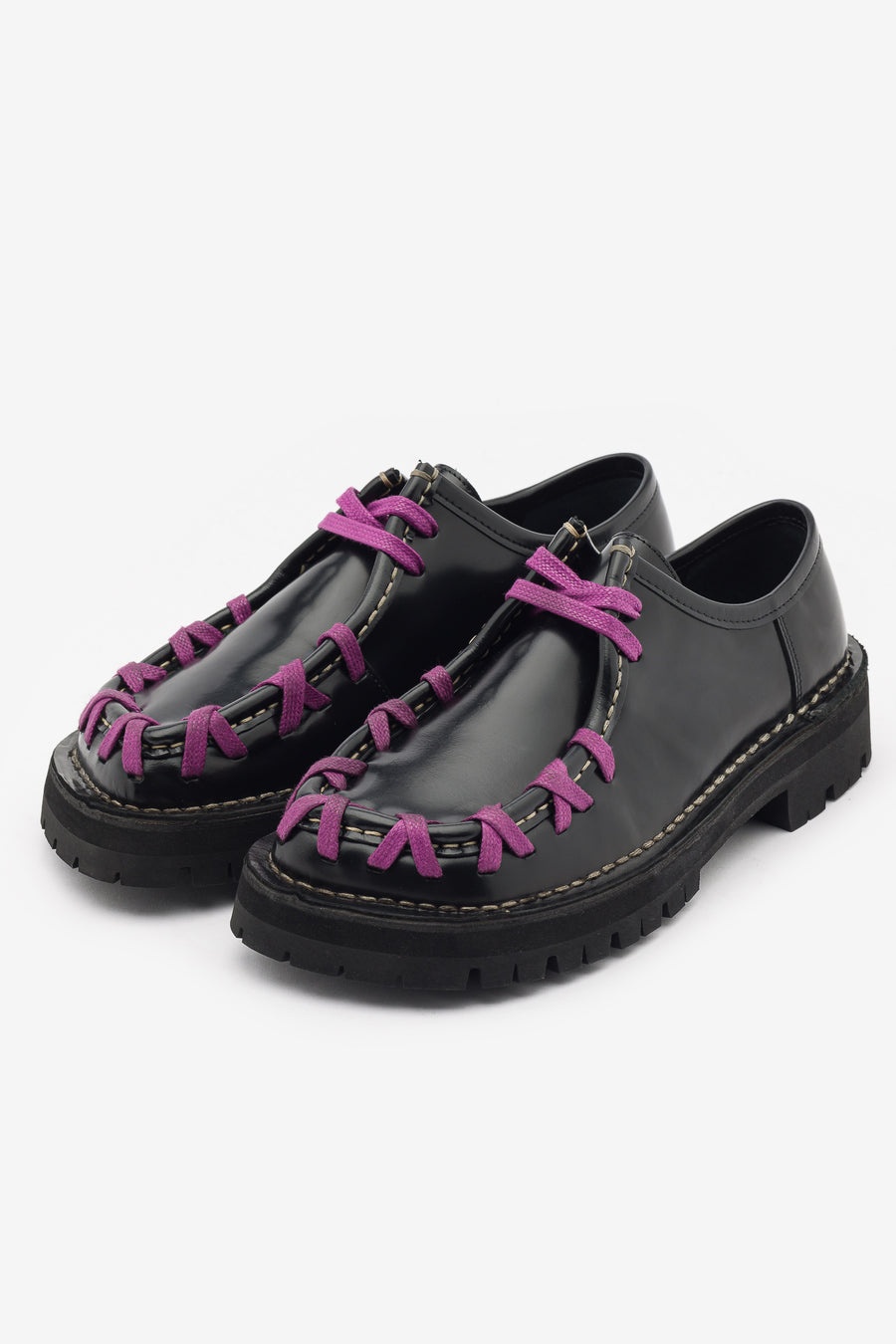 CAMPERLAB Eki Moc Derby Shoe in Black/Purple | notreshop