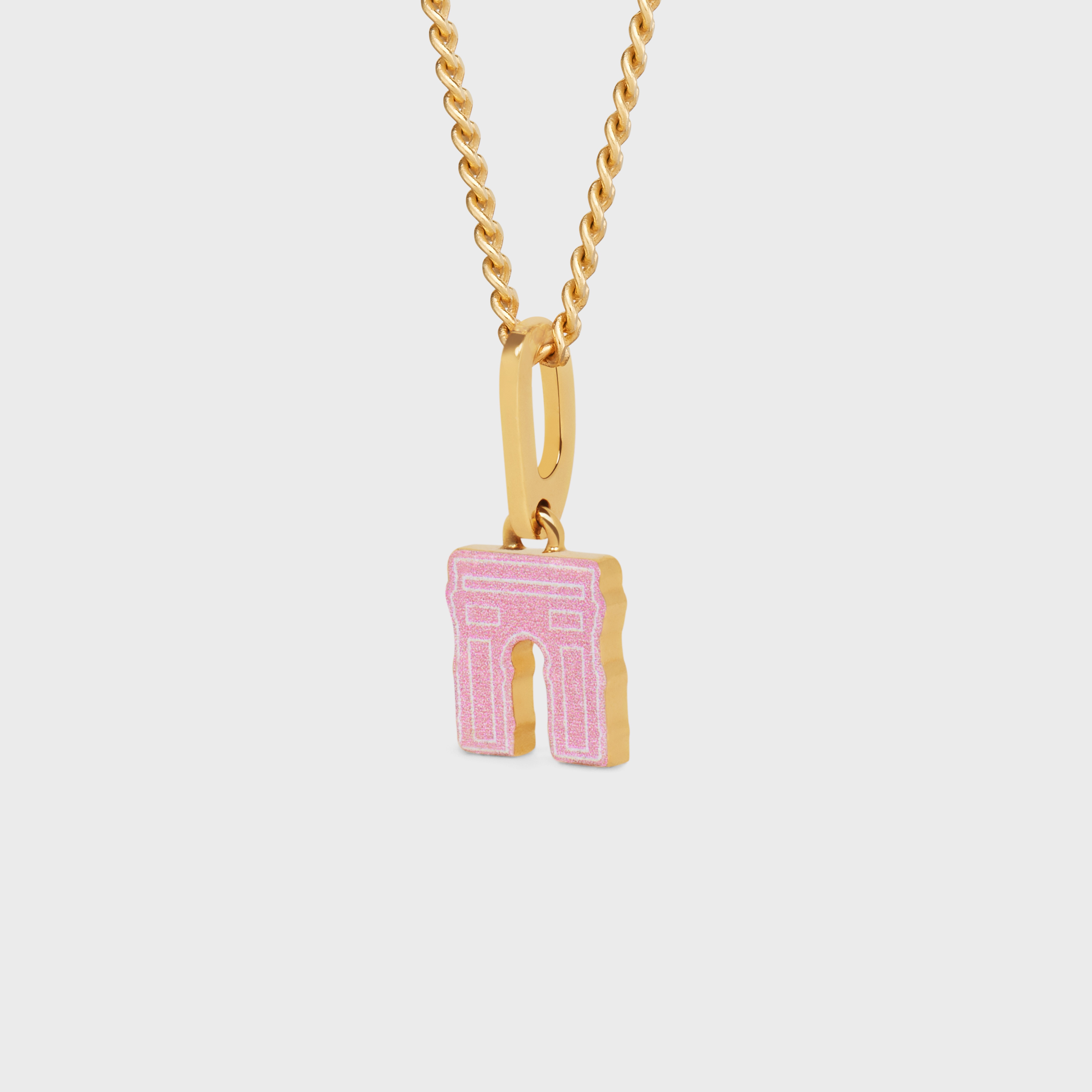 Celine Separables Arc de Triomphe Pendant in Brass with Gold Finish and Digital Print - 4