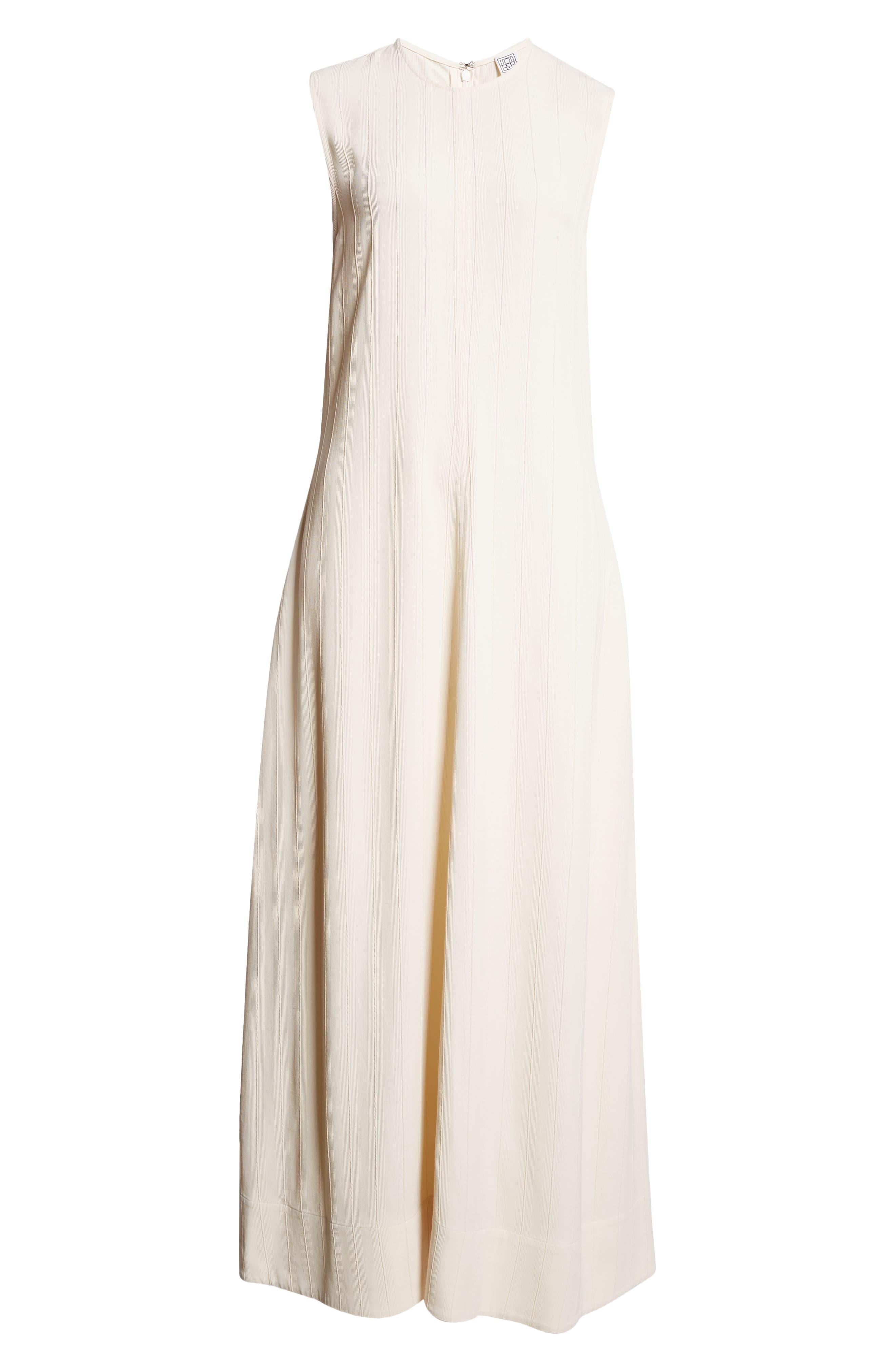 TOTEME Woven Stripe Sleeveless A-Line Dress in Ecru at Nordstrom - 5