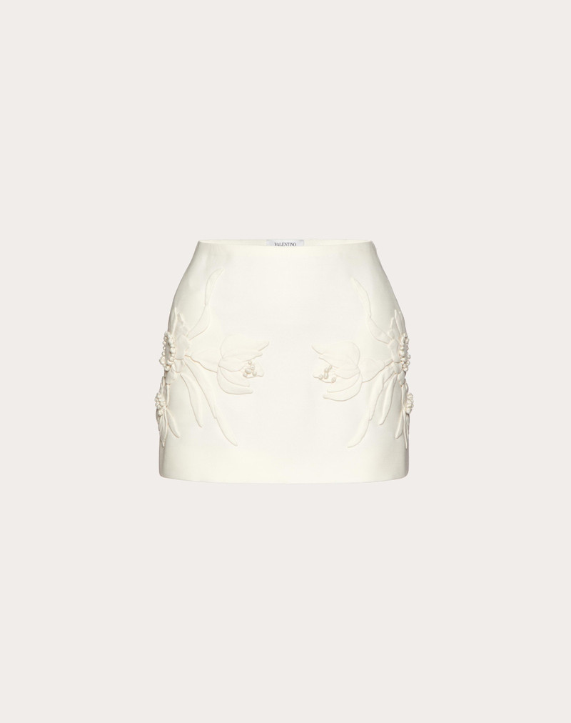 EMBROIDERED CREPE COUTURE MINISKIRT 1