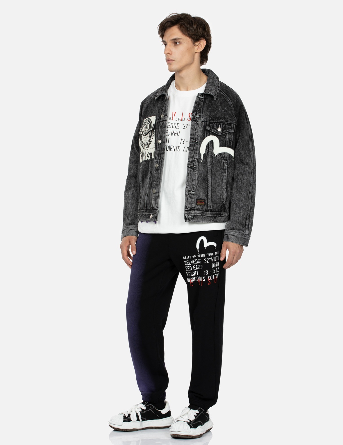 POSTER GRAPHIC AND SEAGULL PRINT LOOSE FIT DENIM JACKET - 3