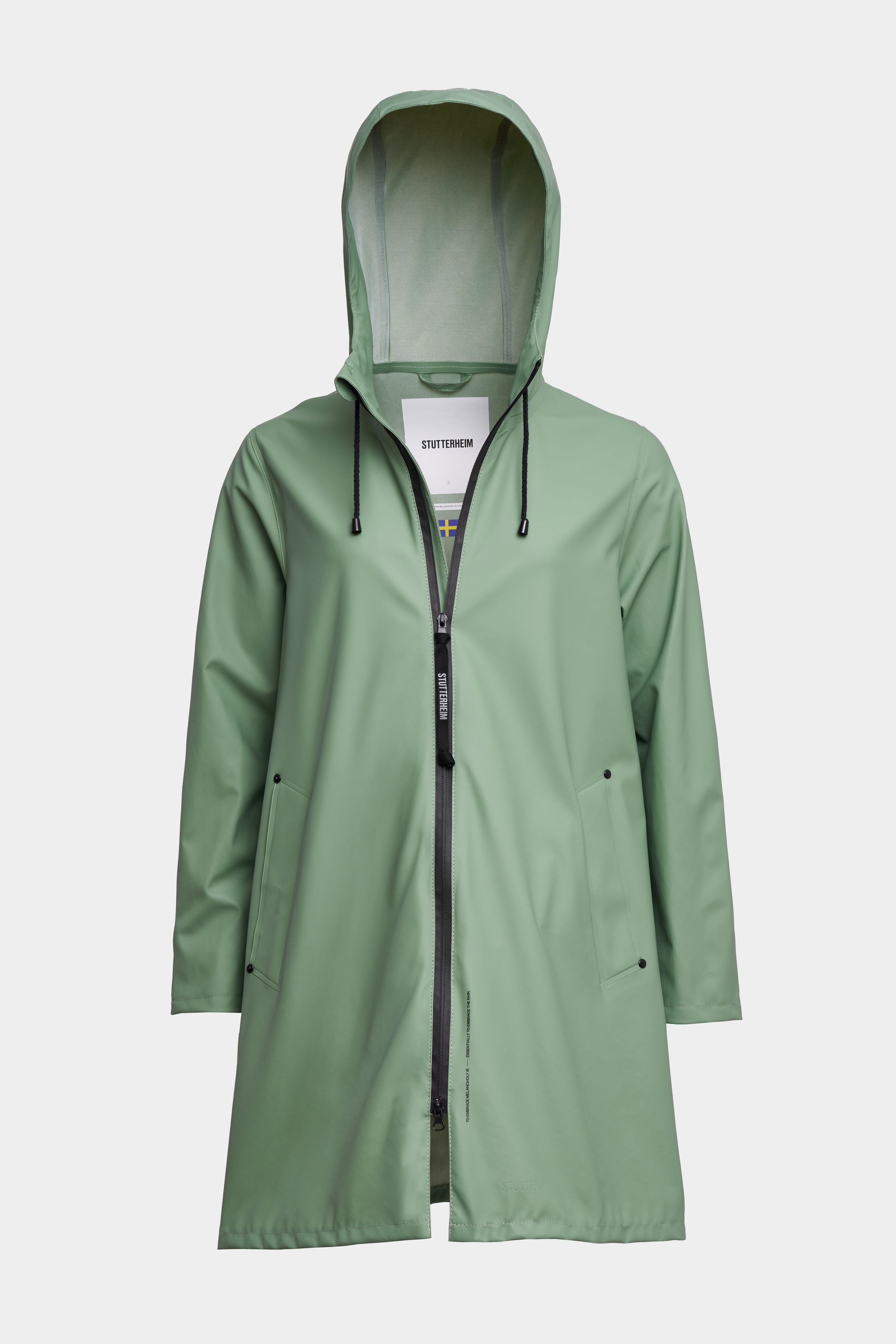 Mosebacke Lightweight Zip Raincoat Loden Green - 1