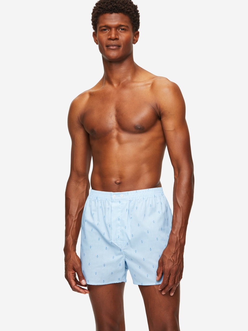 Men's Classic Fit Boxers Nelson 94 Cotton Batiste Blue - 3