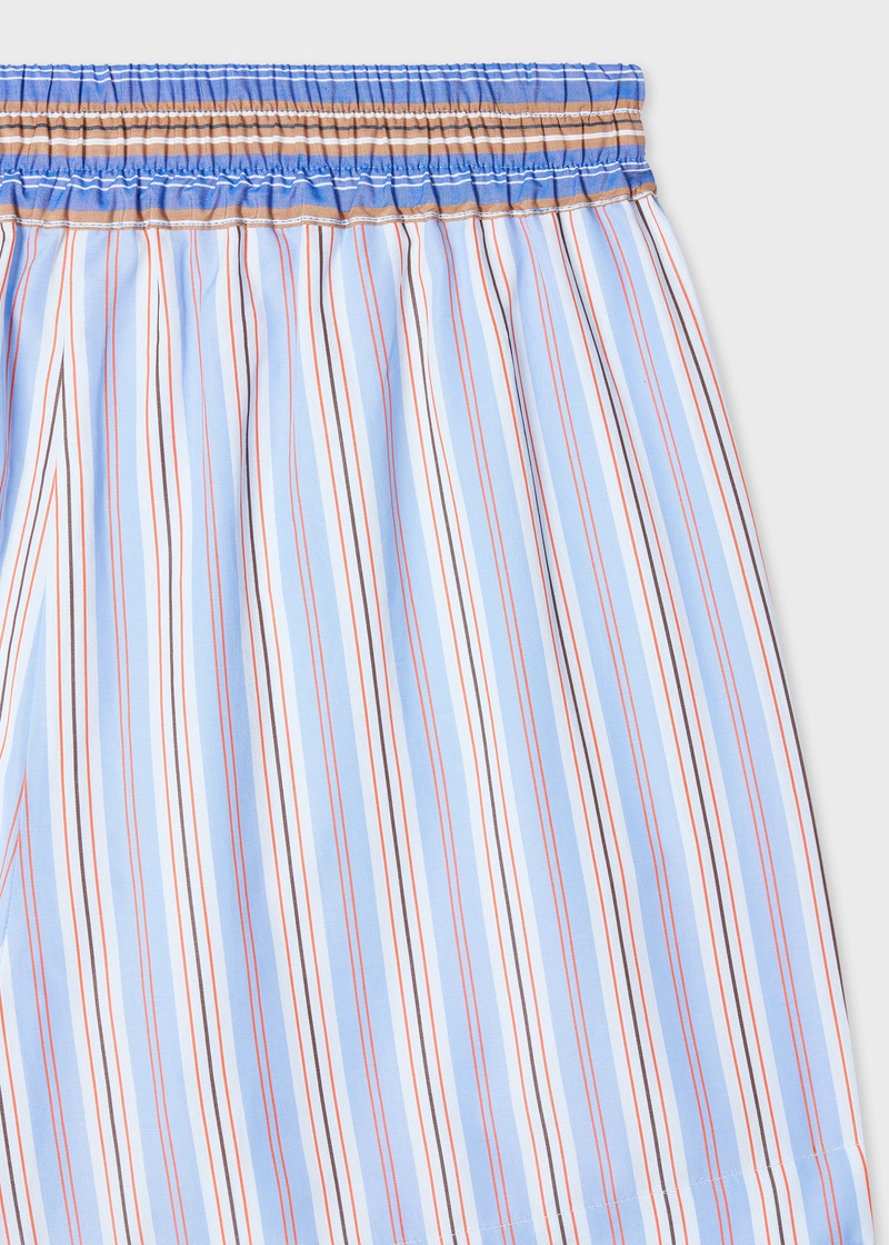 Paul Smith Women's Light Blue Stripe Cotton Shorts outlook