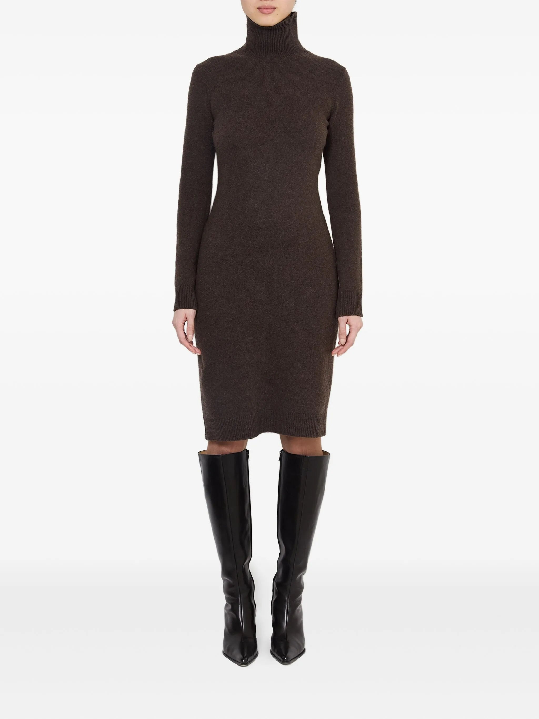 Mm6 Maison Margiela High-neck Ribbed Dress - 4