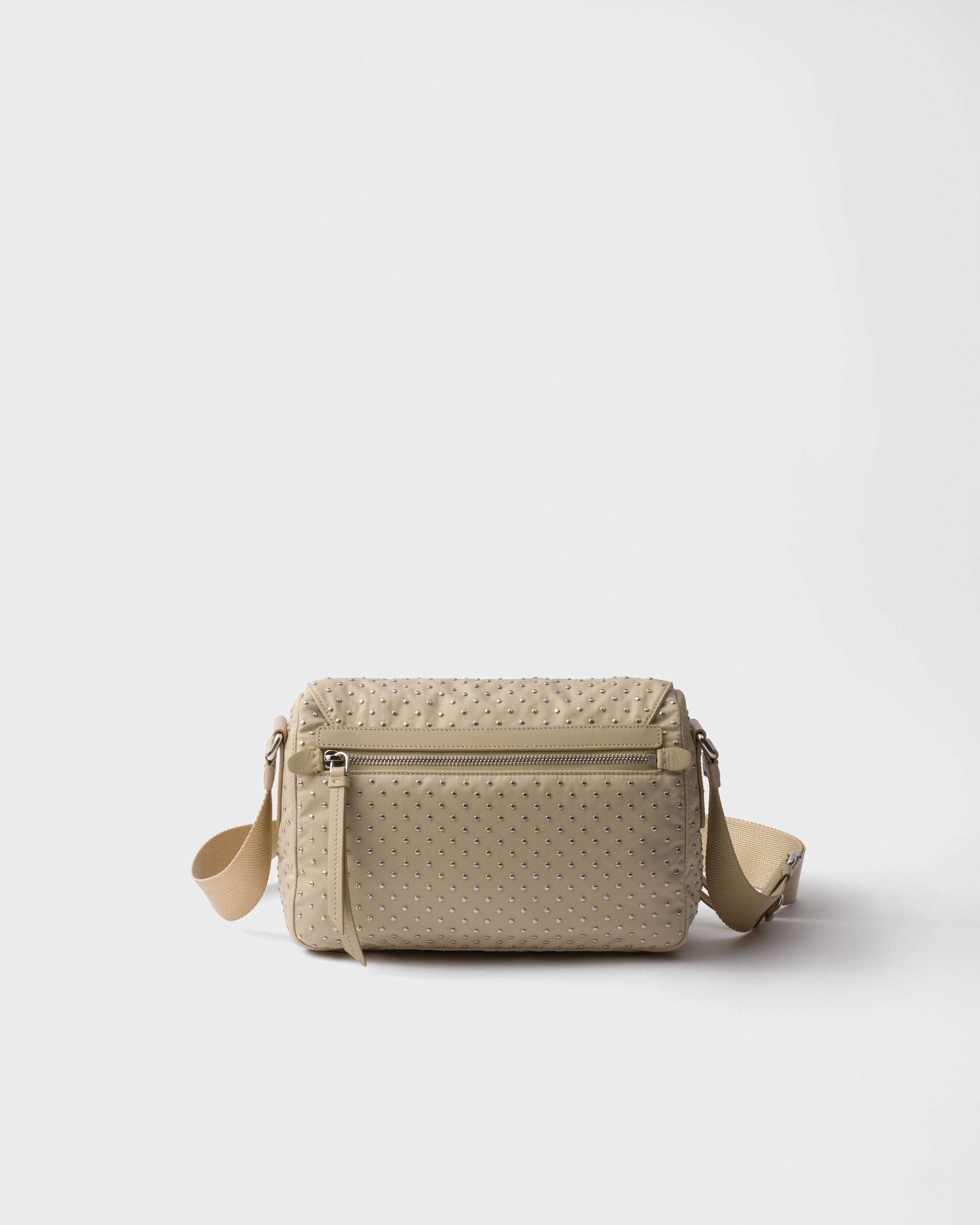 Re-Nylon shoulder bag with studs - 3