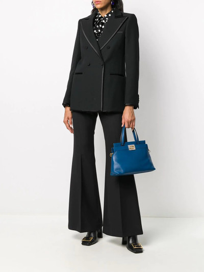 GUCCI double-breasted contrast-trim blazer outlook