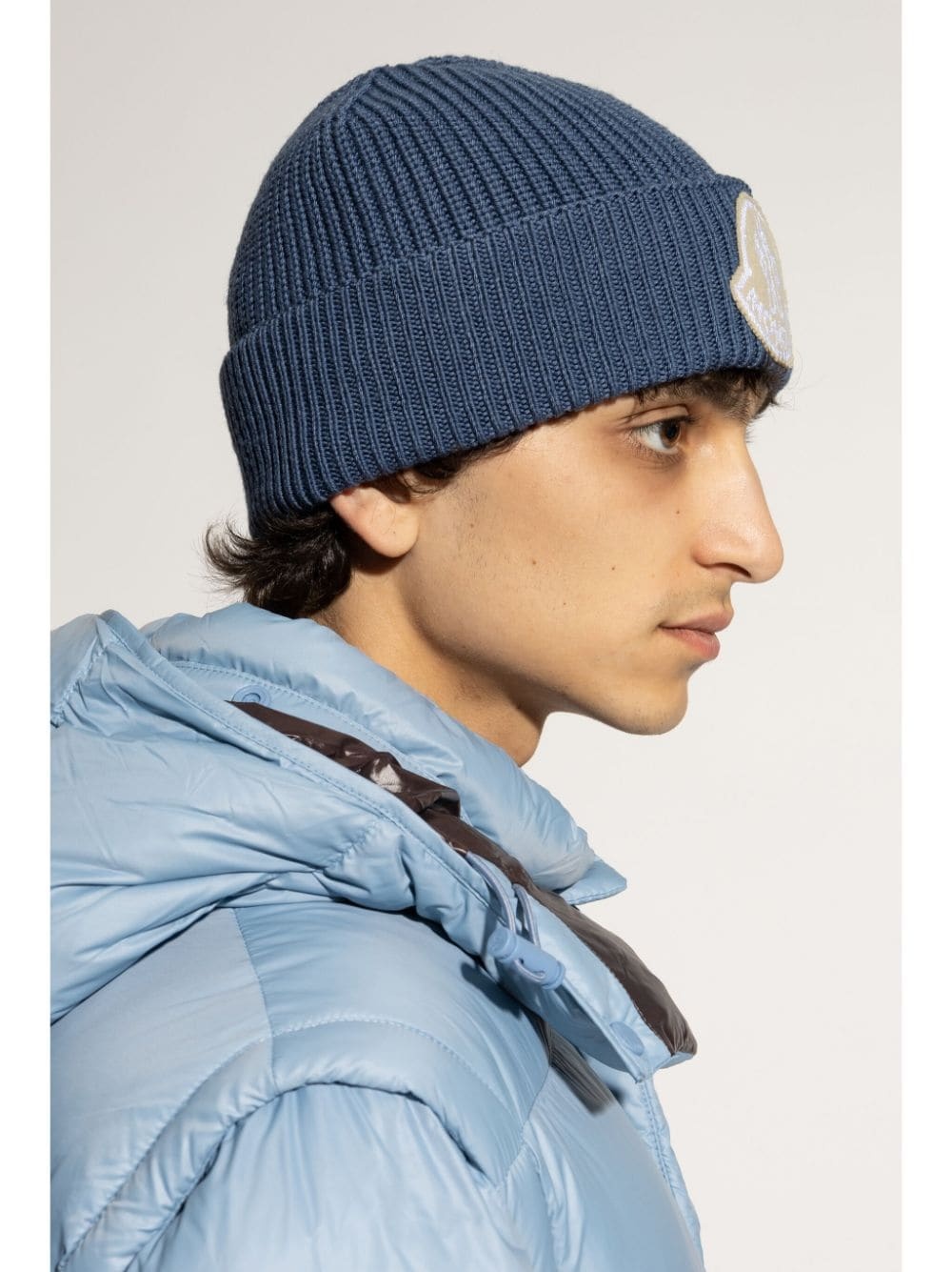 logo-patch virgin-wool beanie hat - 2