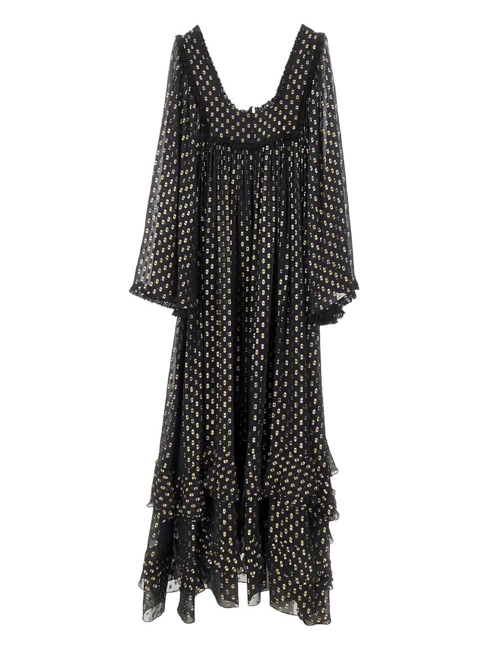 polka-dot ruffled maxi dress - 3