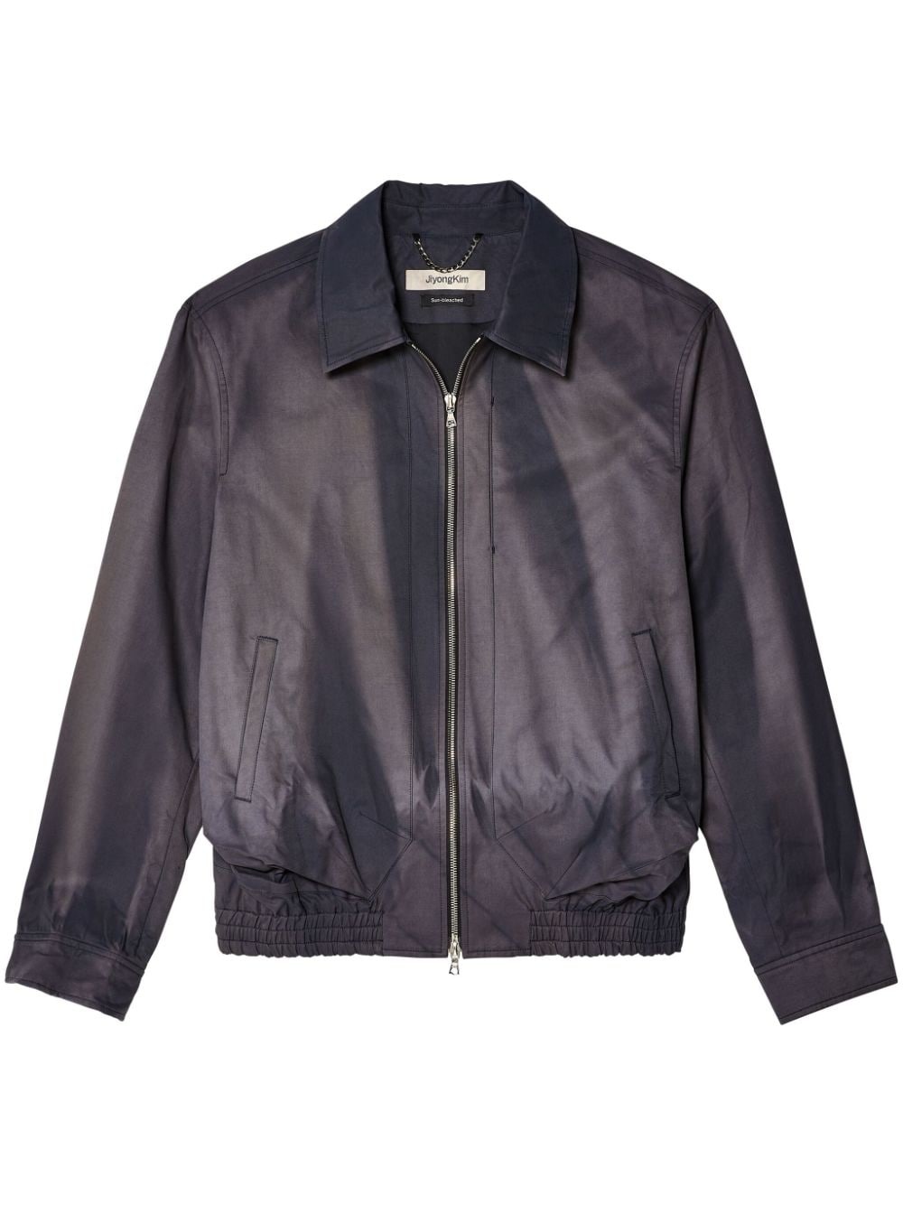 bleached zip-up jacket - 1