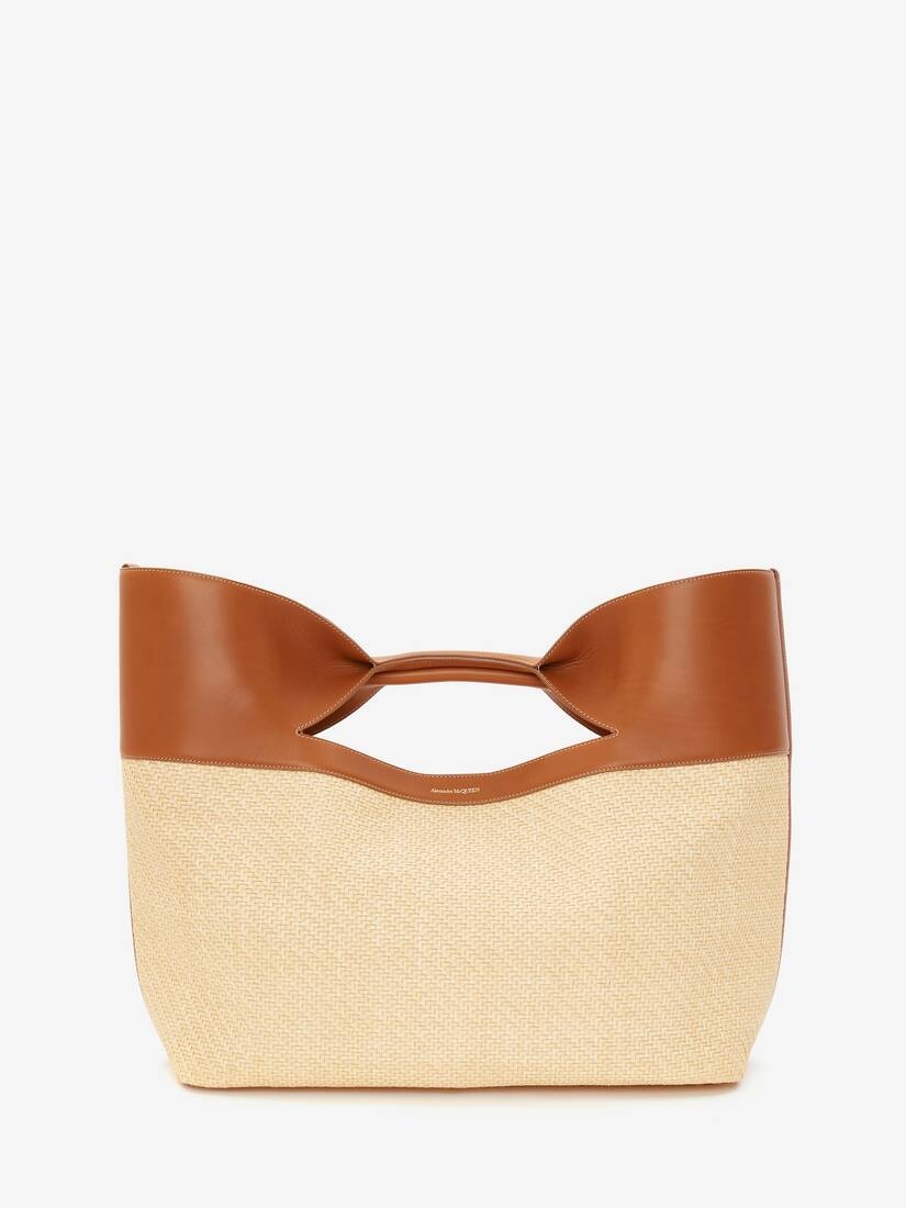 【送料&関税込】Alexander McQueen Bow-detailed Wide Brim Tri Alexander McQueen The Bow in Natural | REVERSIBLE