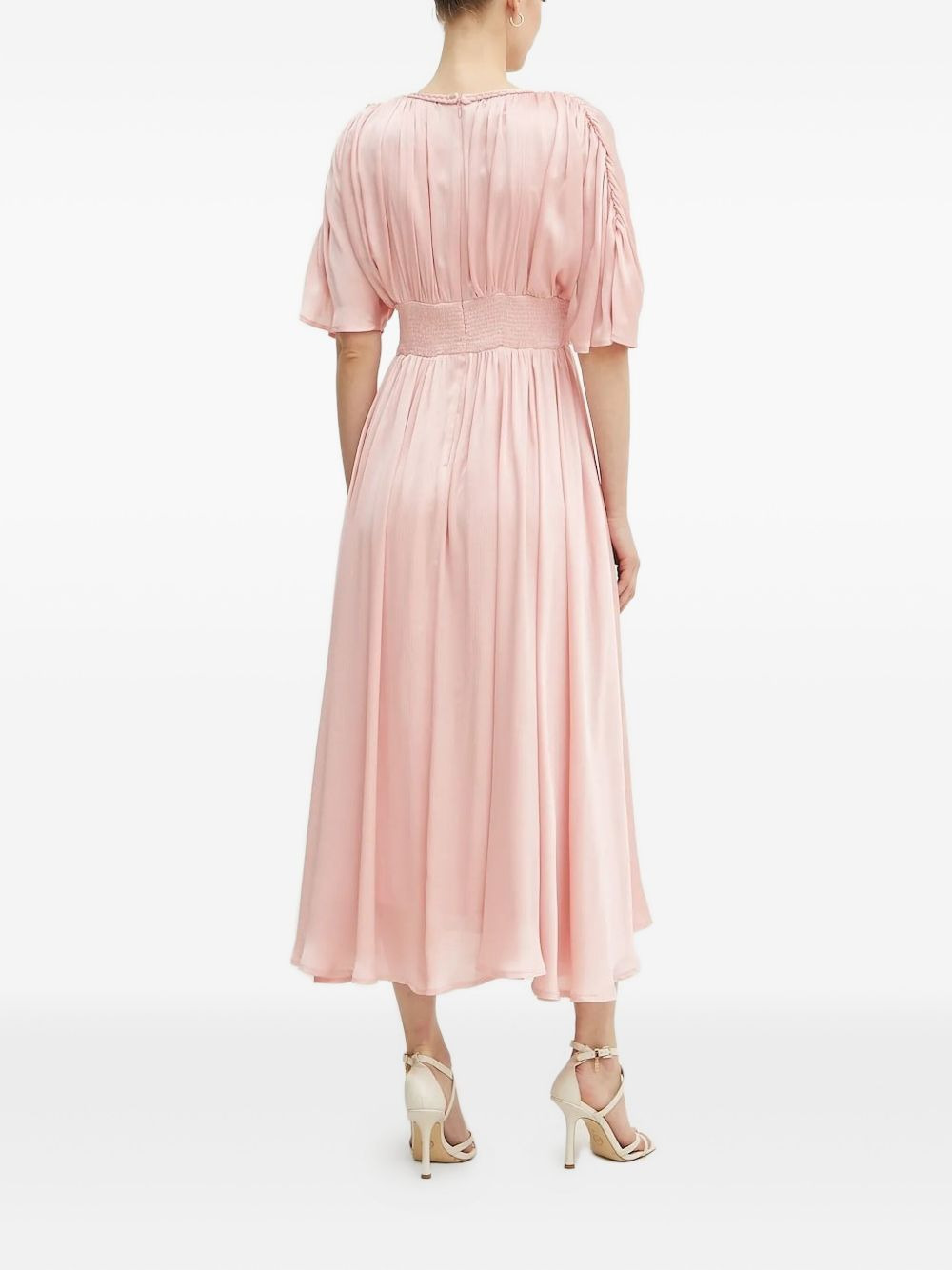 braided-waist V-neck dress - 2