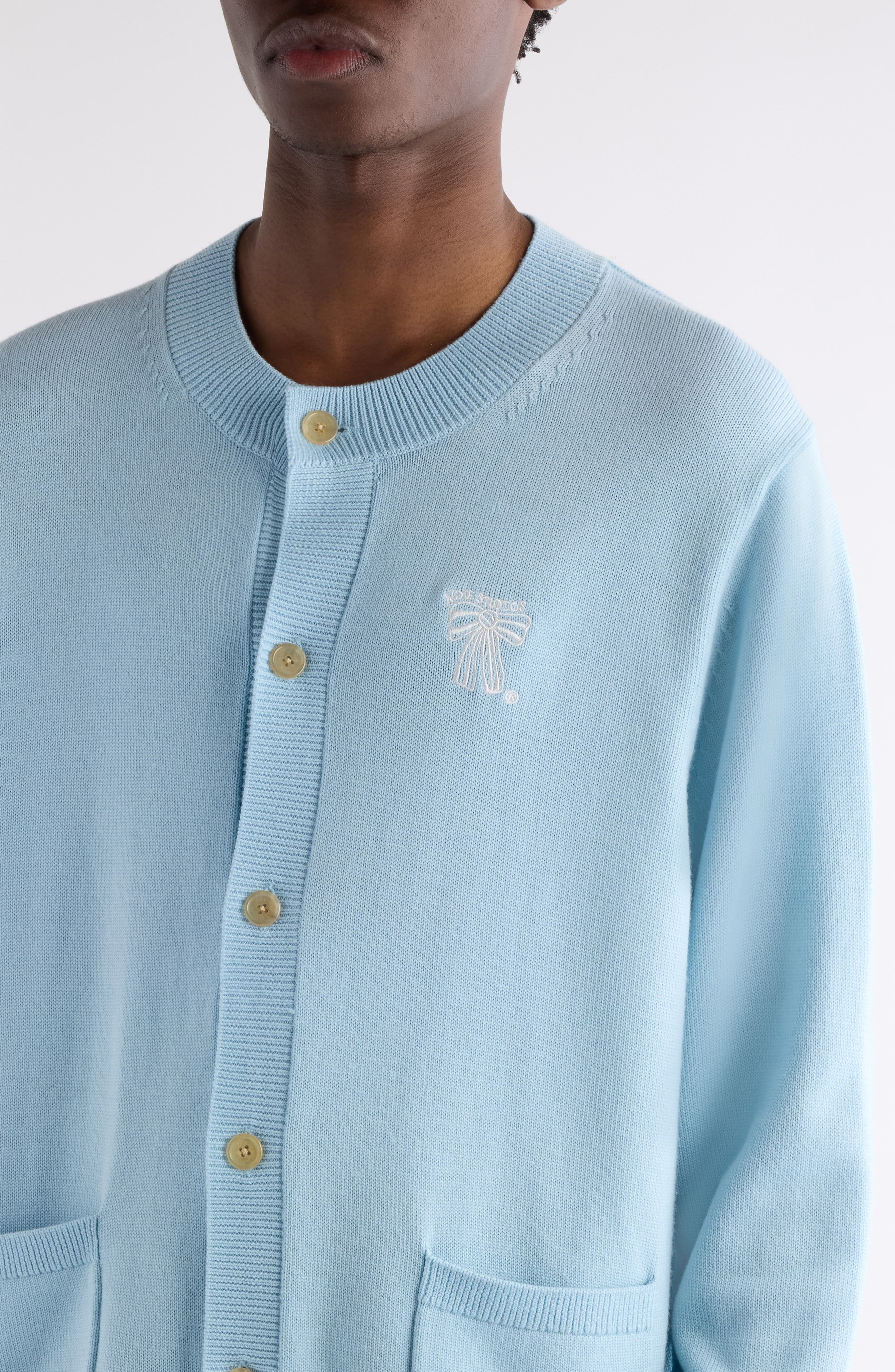 Acne Studios Kadave Merino Wool Cardigan in Ice Blue at Nordstrom - 5