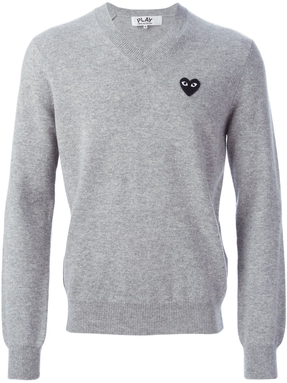 logo patch v-neck sweater - 1