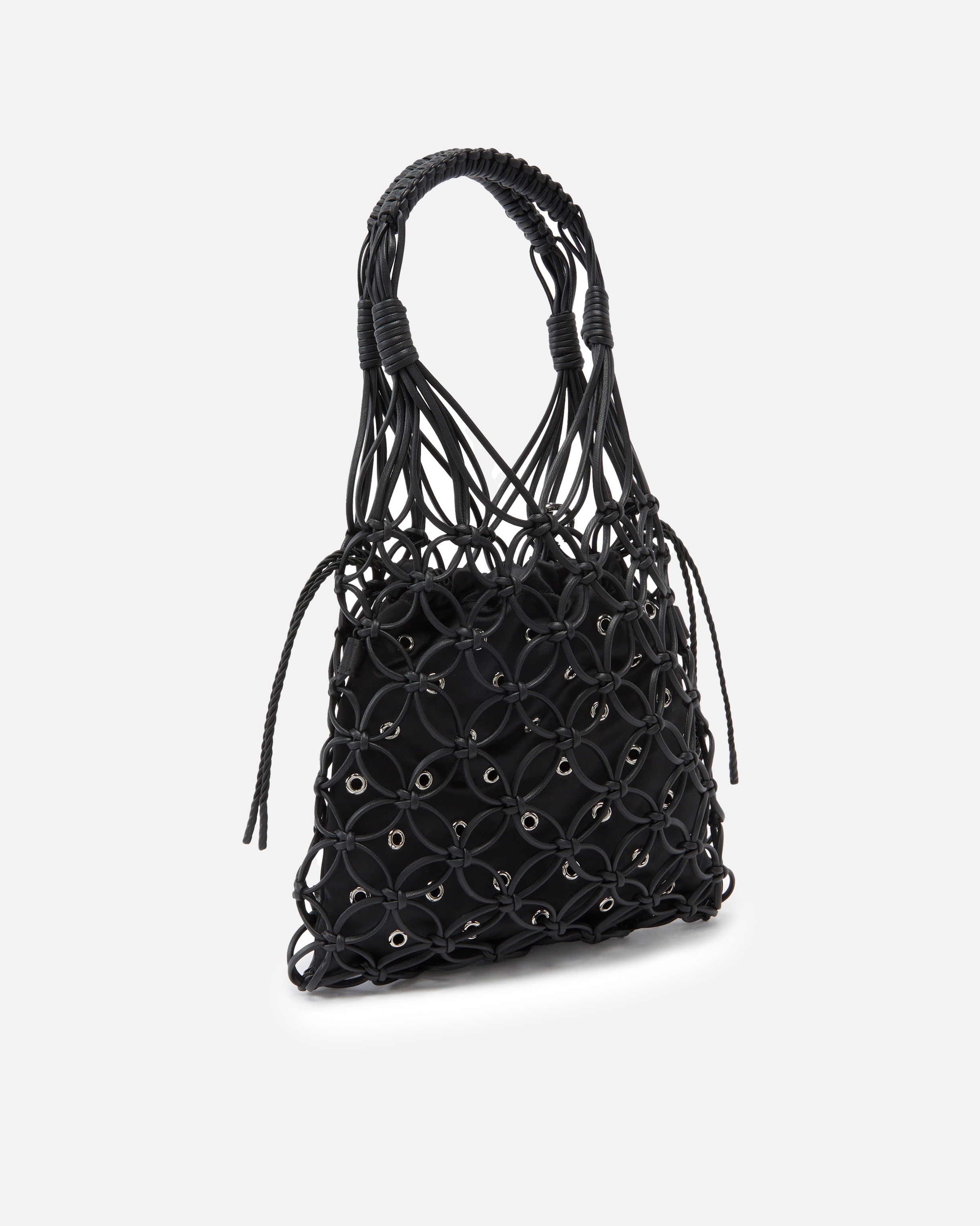 EVENING HANDBAG WITH MESH AND EYELETS - 2