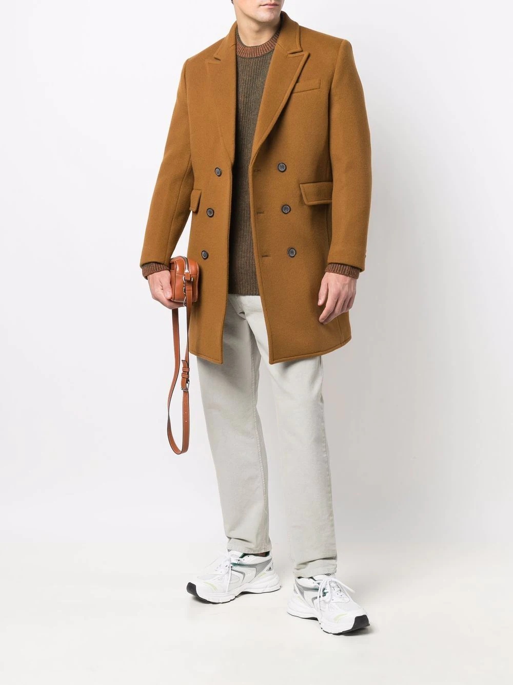 double-breasted tailored coat - 3