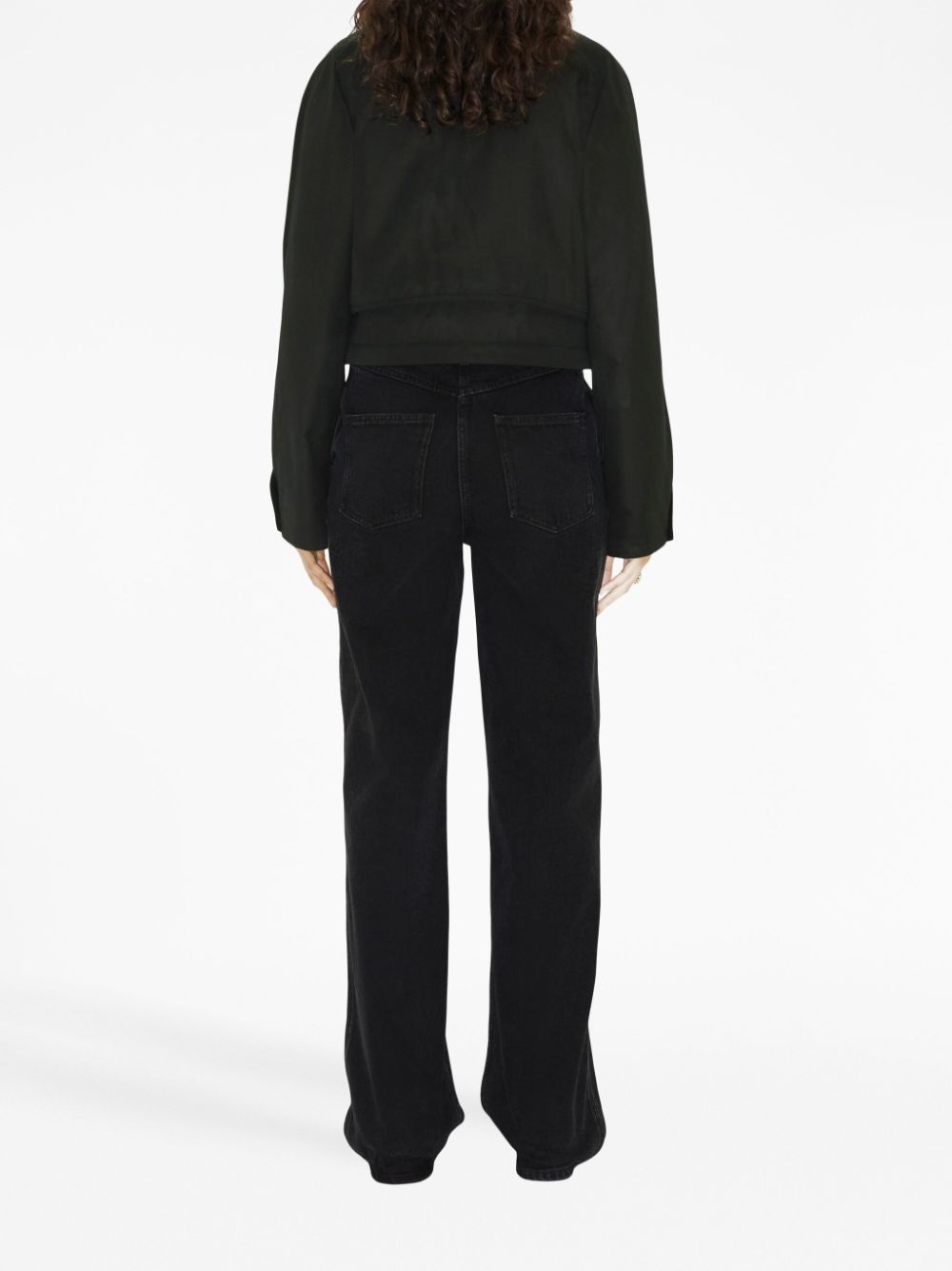 corduroy-collar cropped jacket - 4