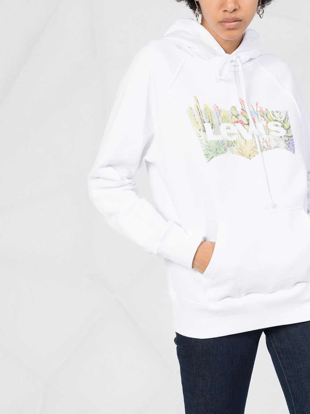 cactus logo print hoodie - 5