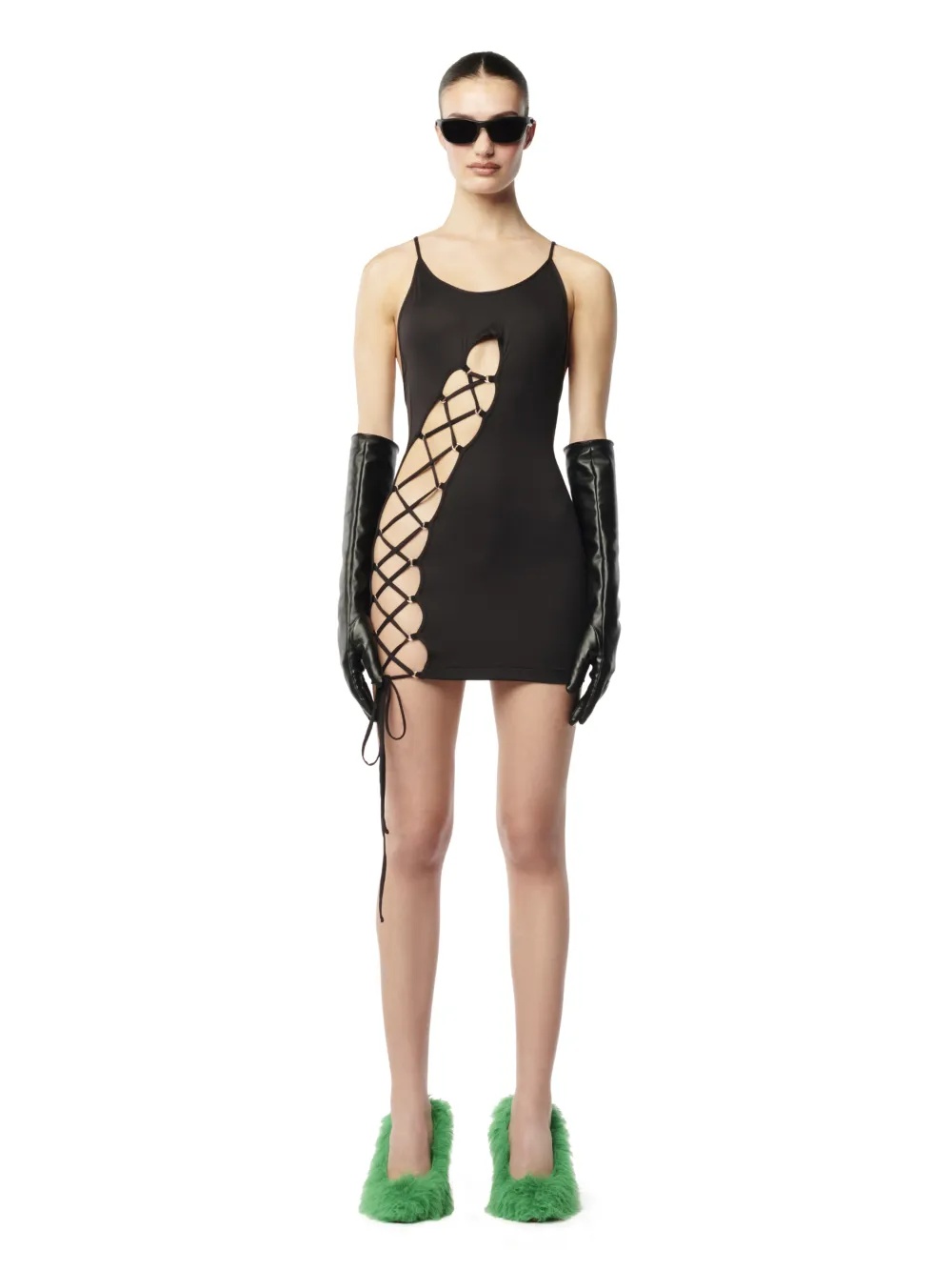 Lace-Up Stretch Minidress - 2
