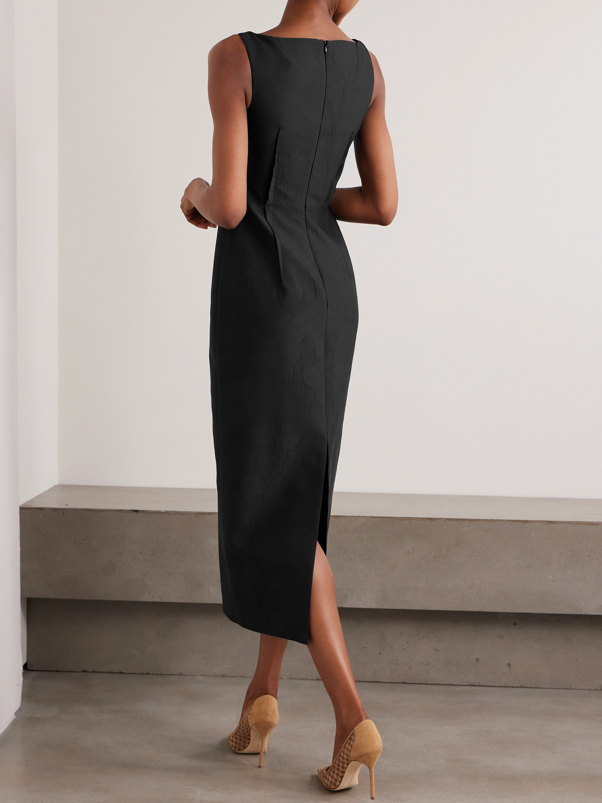Ilyse Cutout Cloqué Midi Dress - 3