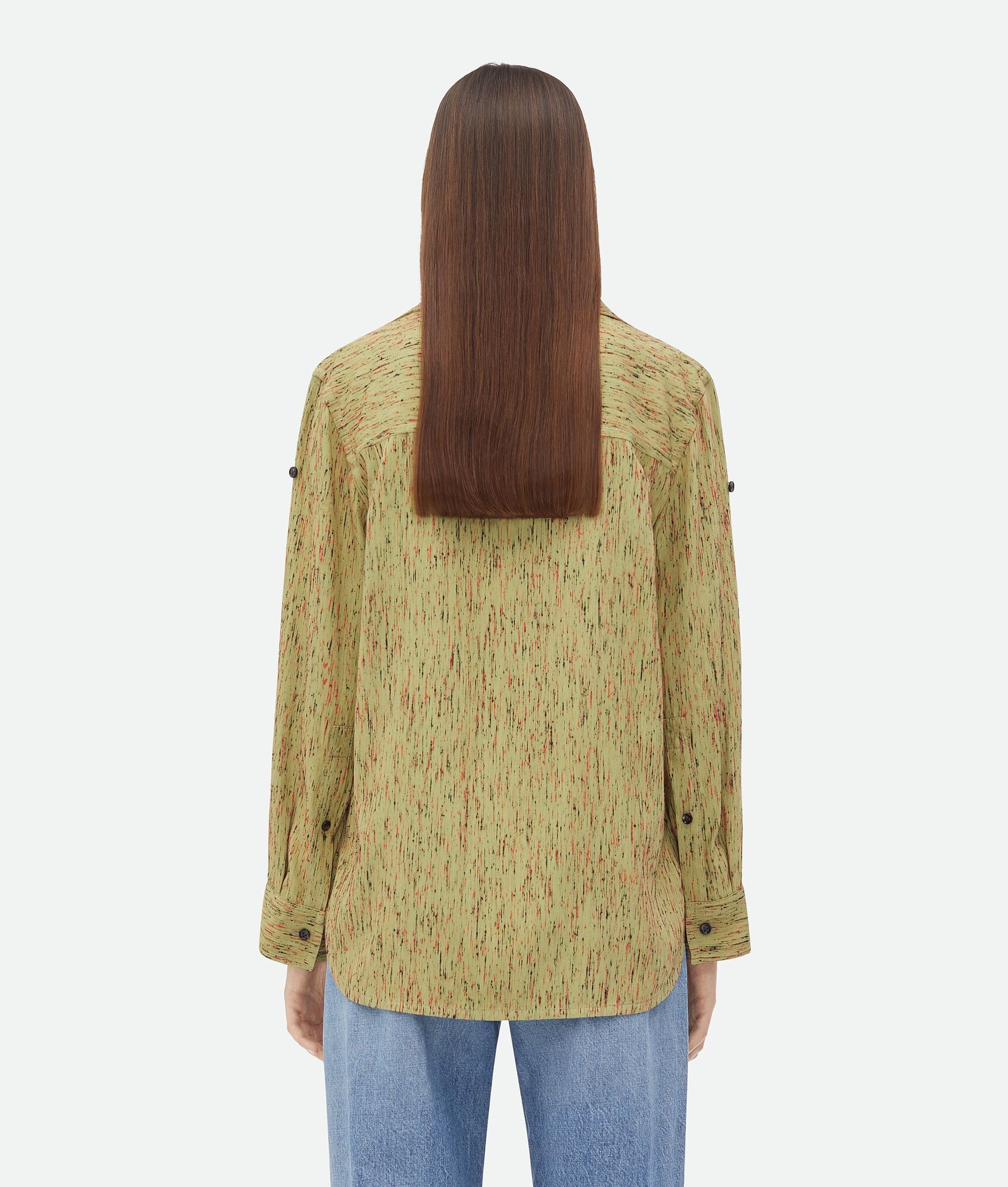 Textured Viscose Stripe Shirt With Folded Collar - 3