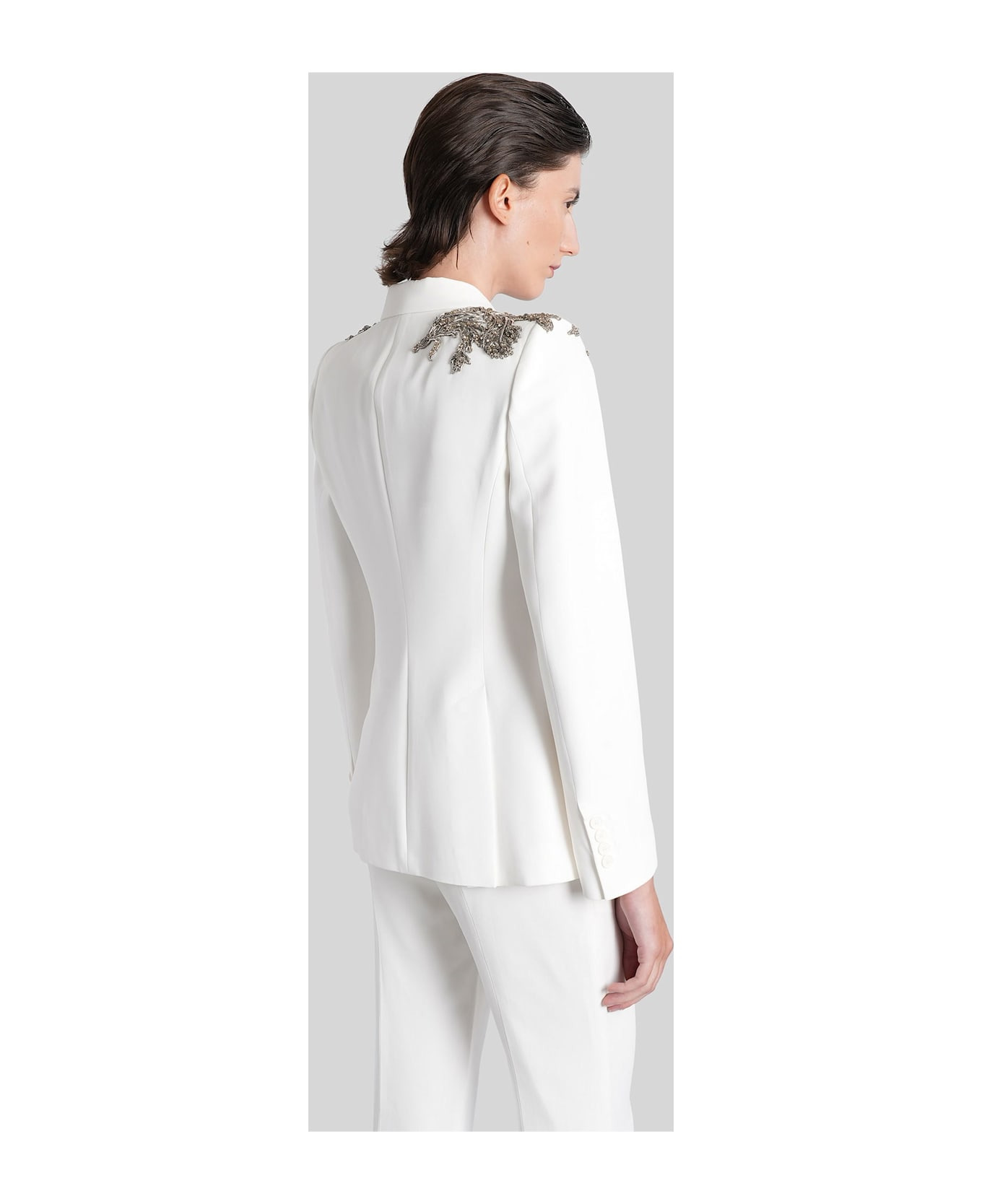 Blazer In White Viscose - 3
