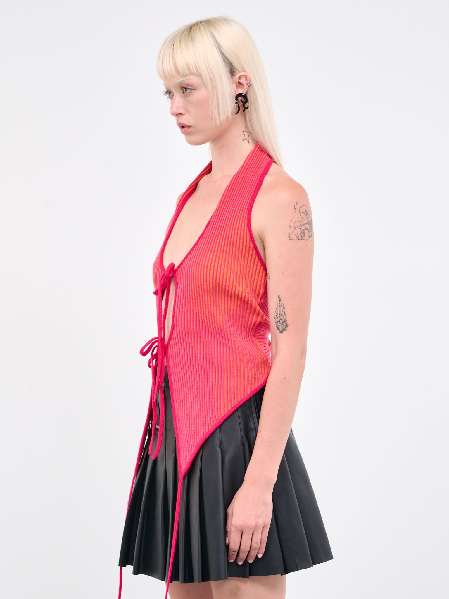 Rib Knit Twisted Top - 2