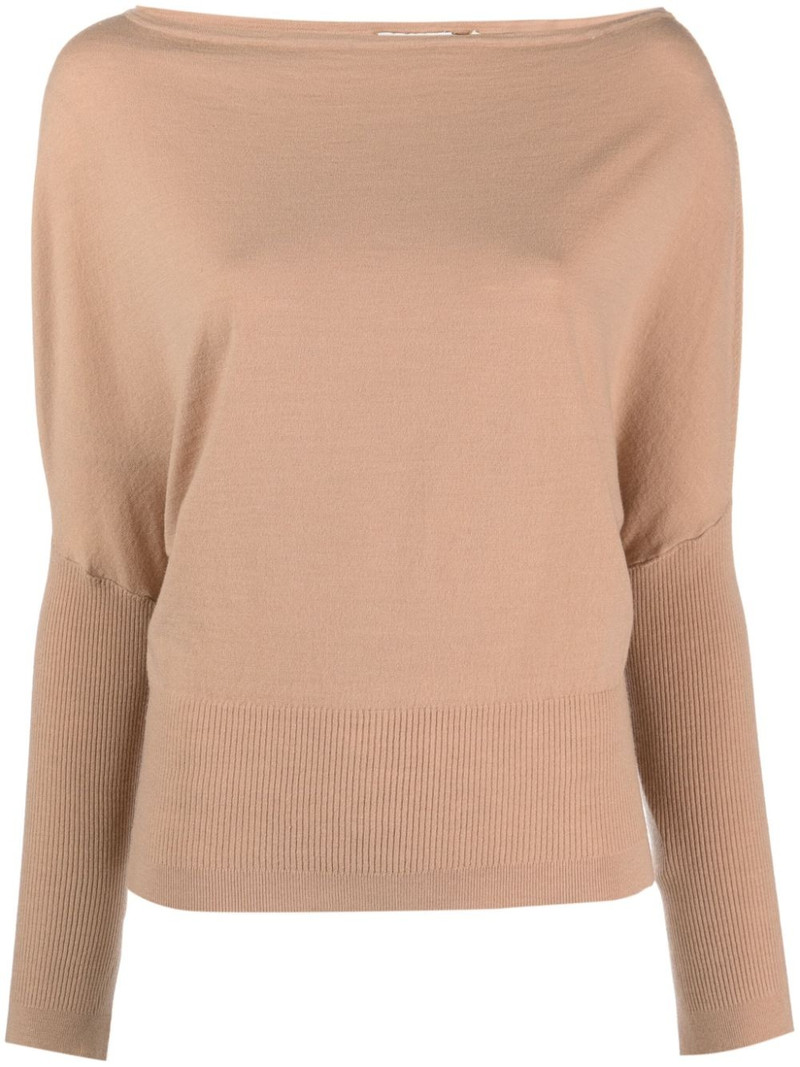 off-shoulder wool-blend jumper 1