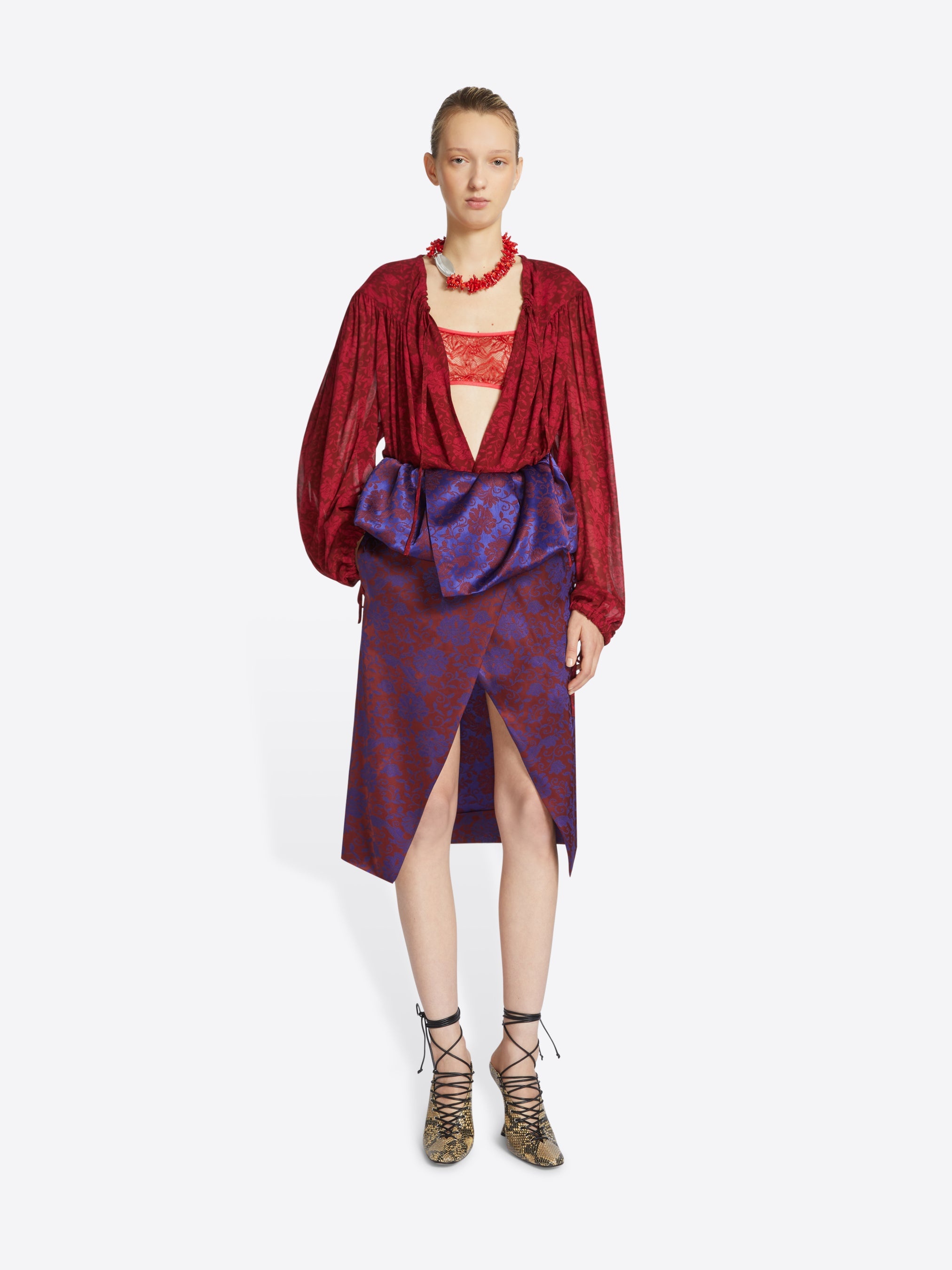 JACQUARD PEPLUM SKIRT - 2