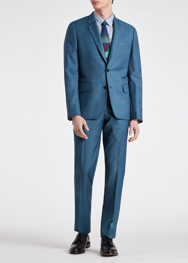Tailored-Fit Sharkskin Wool Suit 7