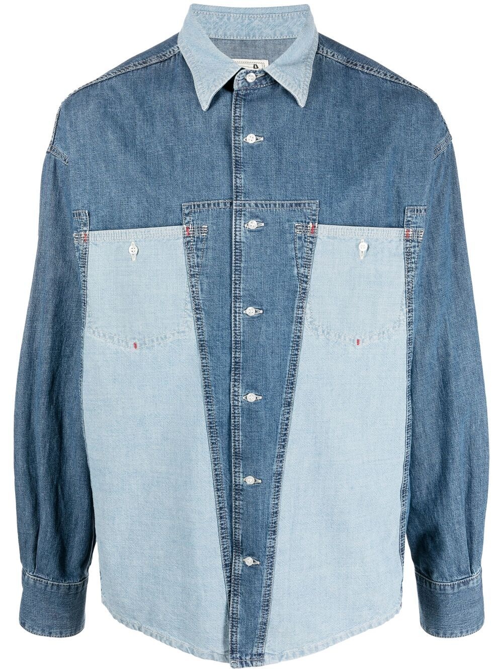 contrast denim shirt - 1