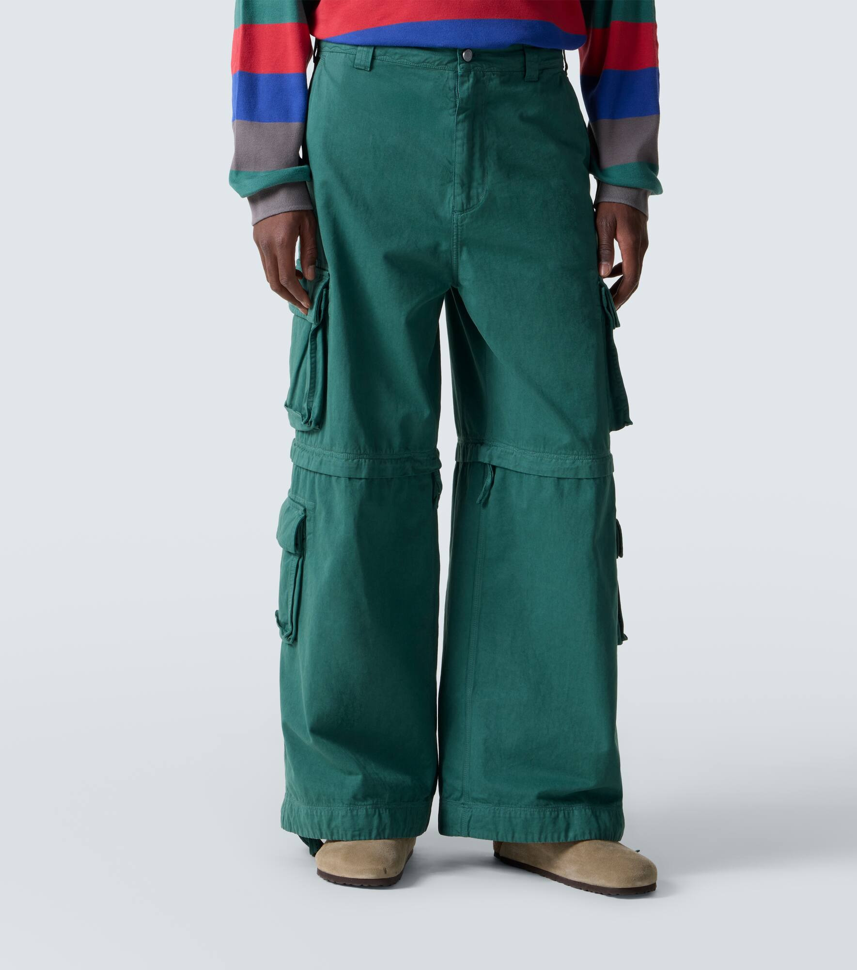High-rise cotton cargo pants - 3
