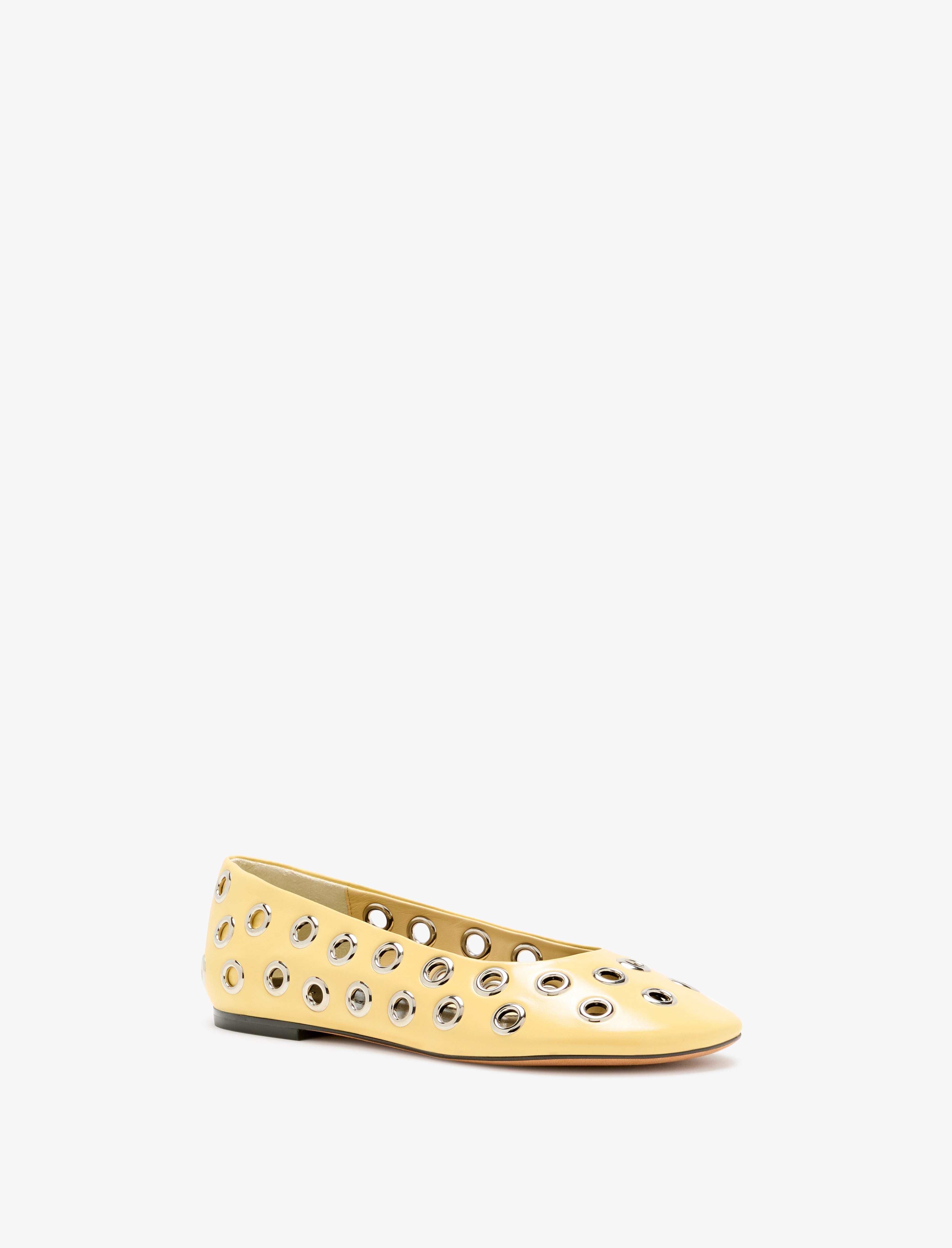 Glove Grommet Flats in Slick Nappa - 2