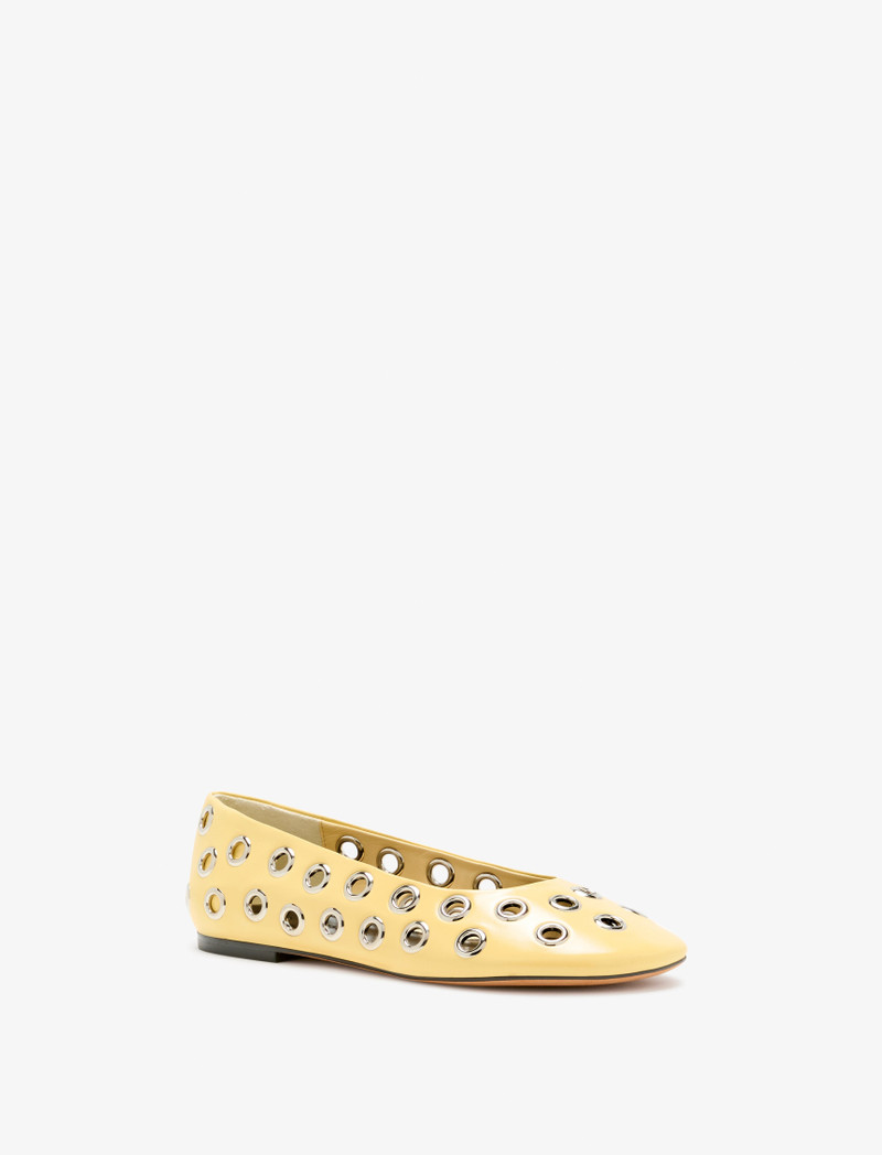 Glove Grommet Flats in Slick Nappa 2
