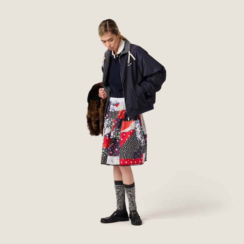 Miu Miu Technical gazar and fleece bomber jacket outlook