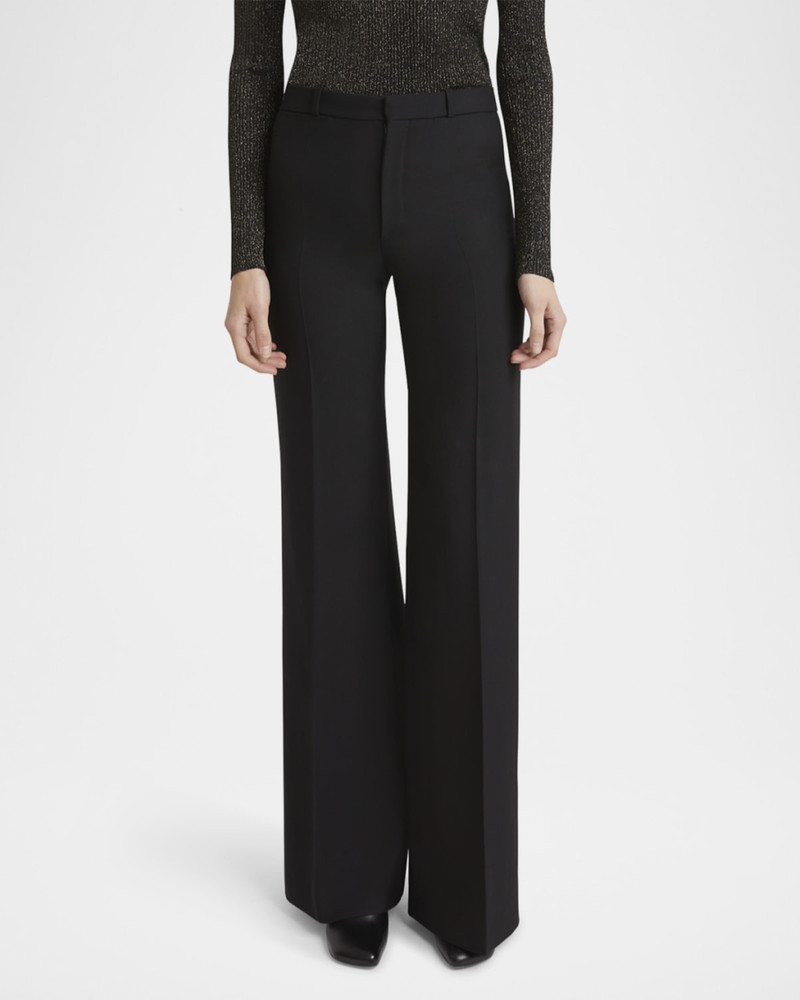 Flared Crepe Wool Trousers 5