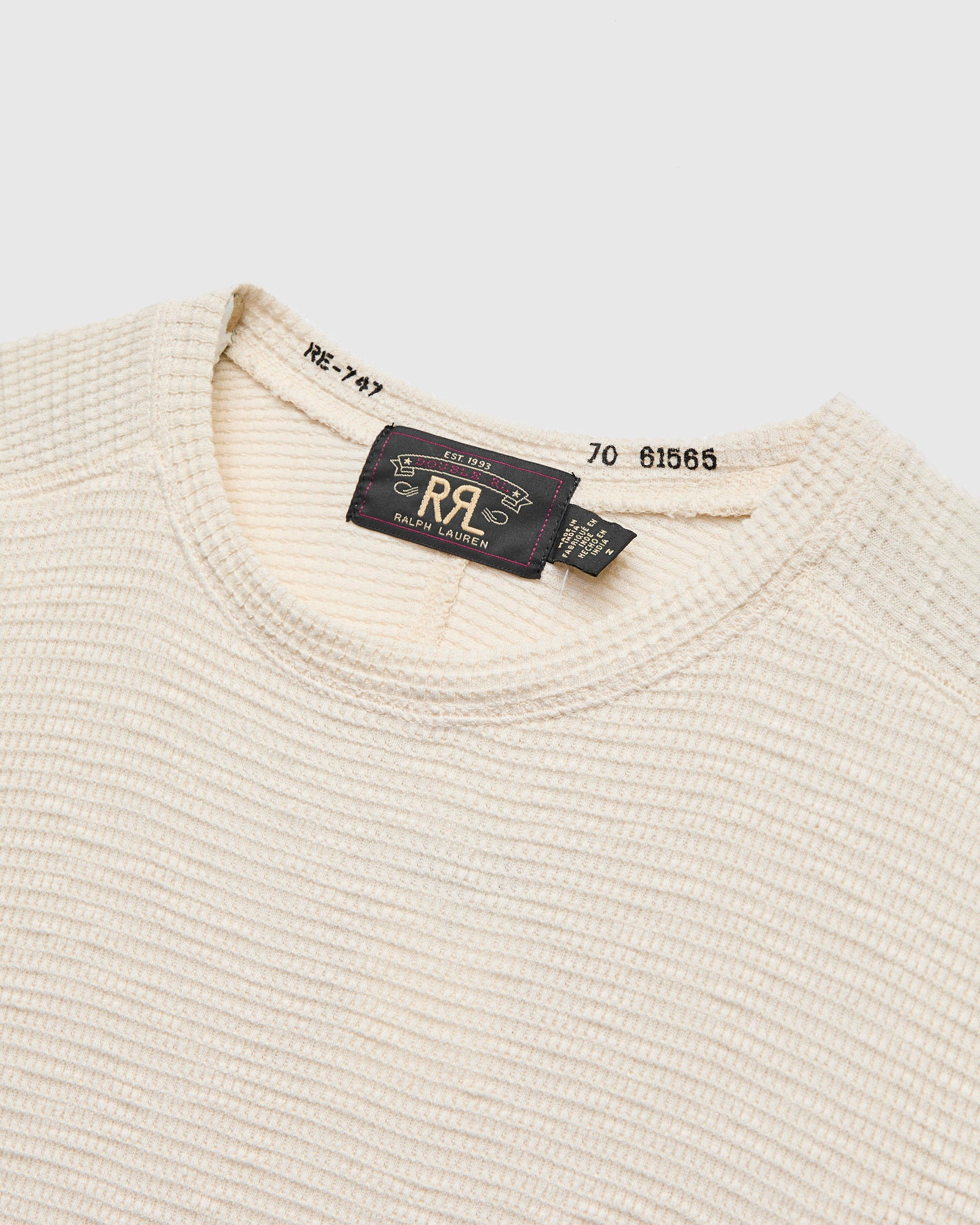 Waffle-Knit Thermal Long-Sleeve in Paper White - 3