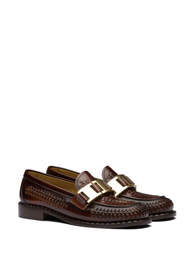 Prada buckled woven loafers outlook