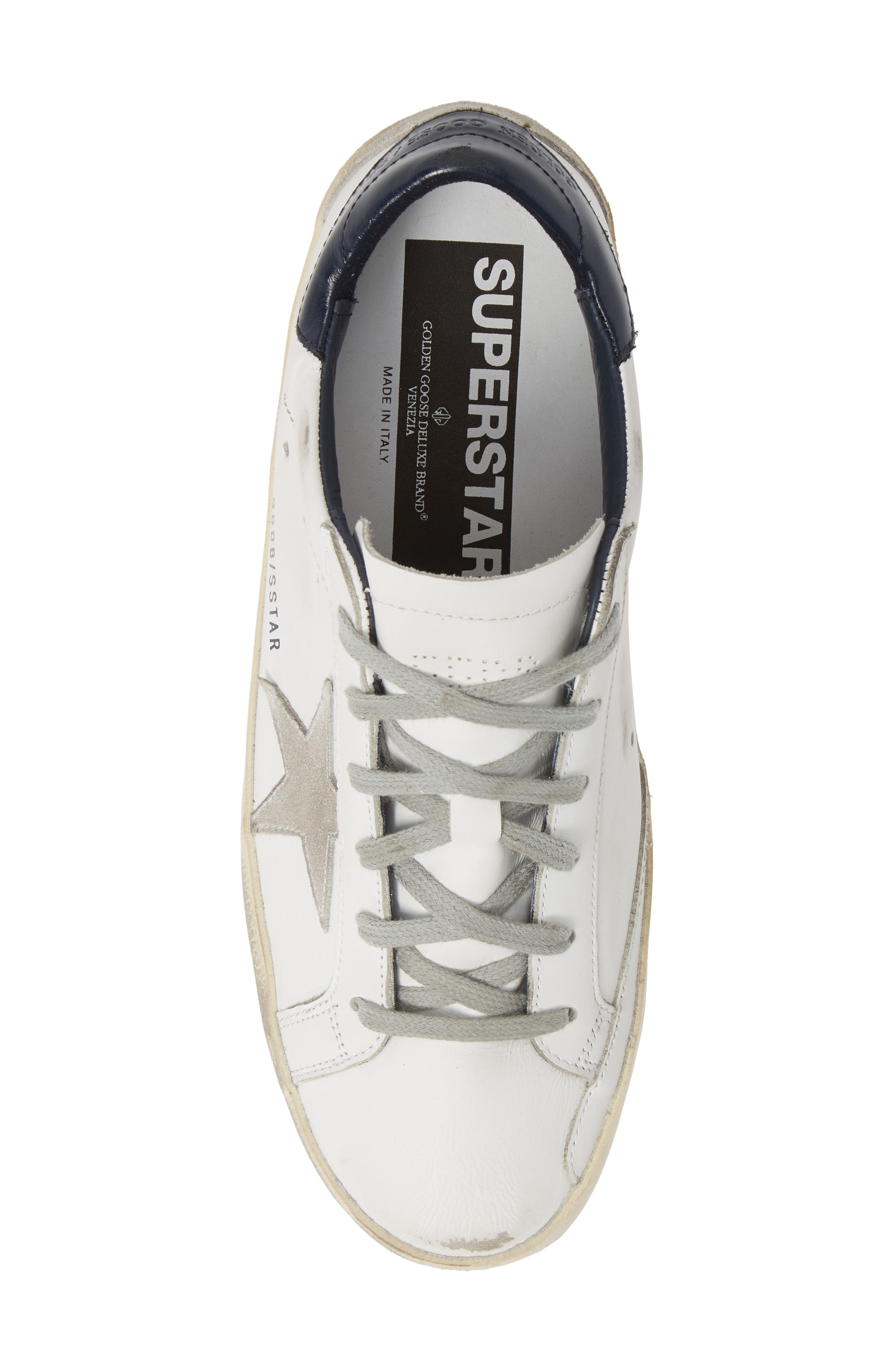 Golden Goose Super-Star Low Top Sneaker in White/Ice/Night Blue at Nordstrom - 5