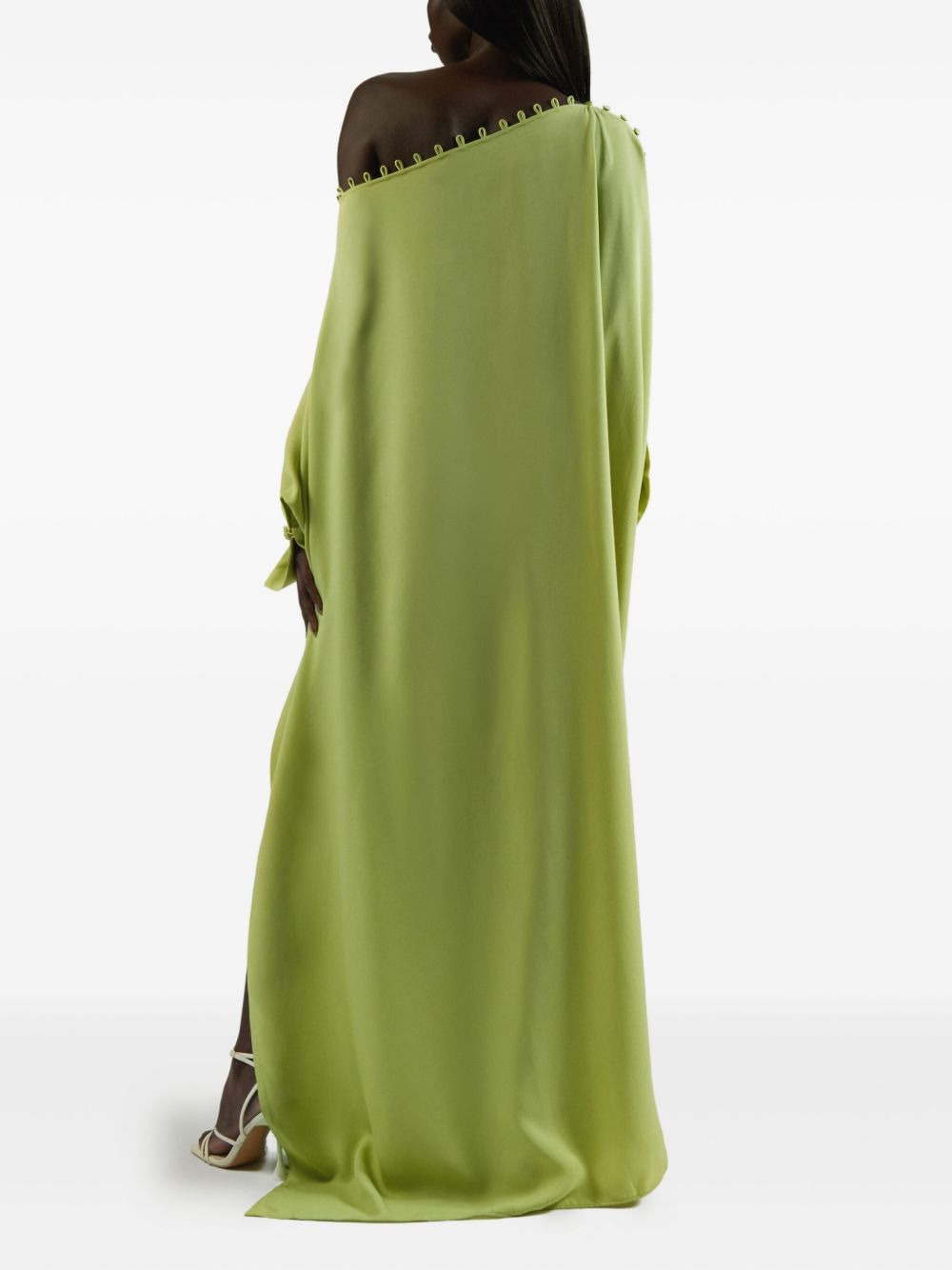 one-shoulder button-detail kaftan - 3