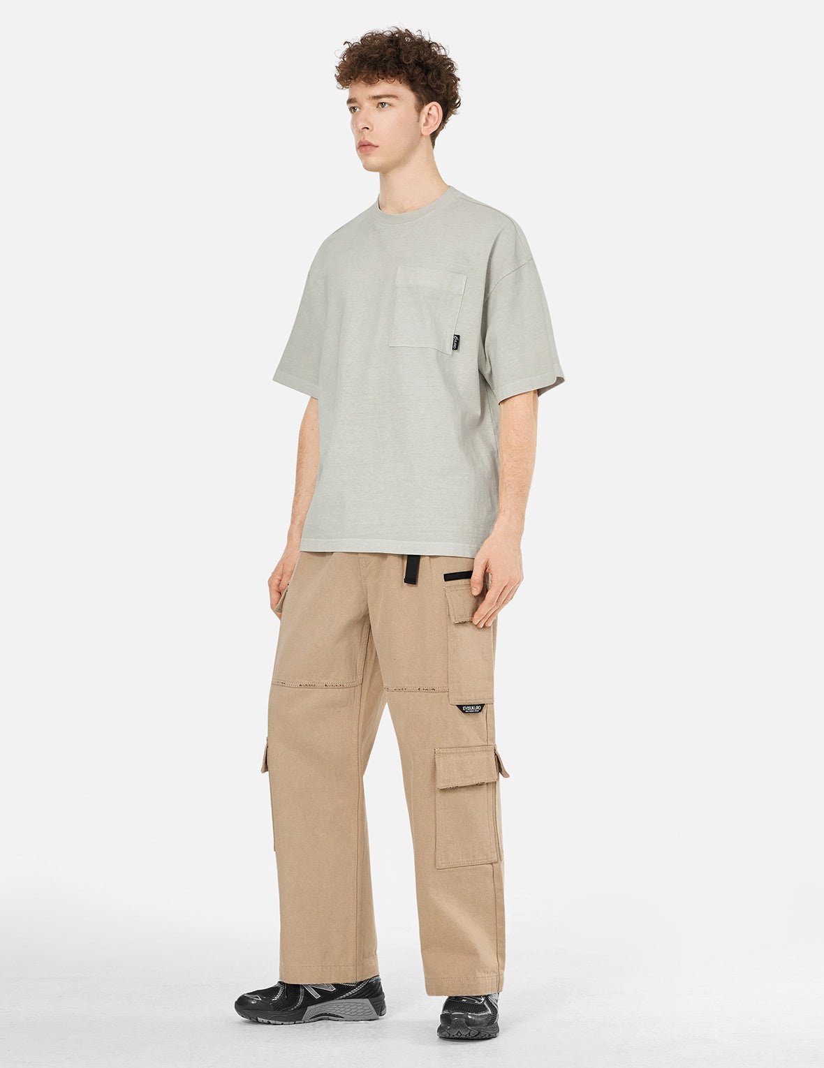 Seagull Embroidery and Logo Print Oversized T-shirt - 4