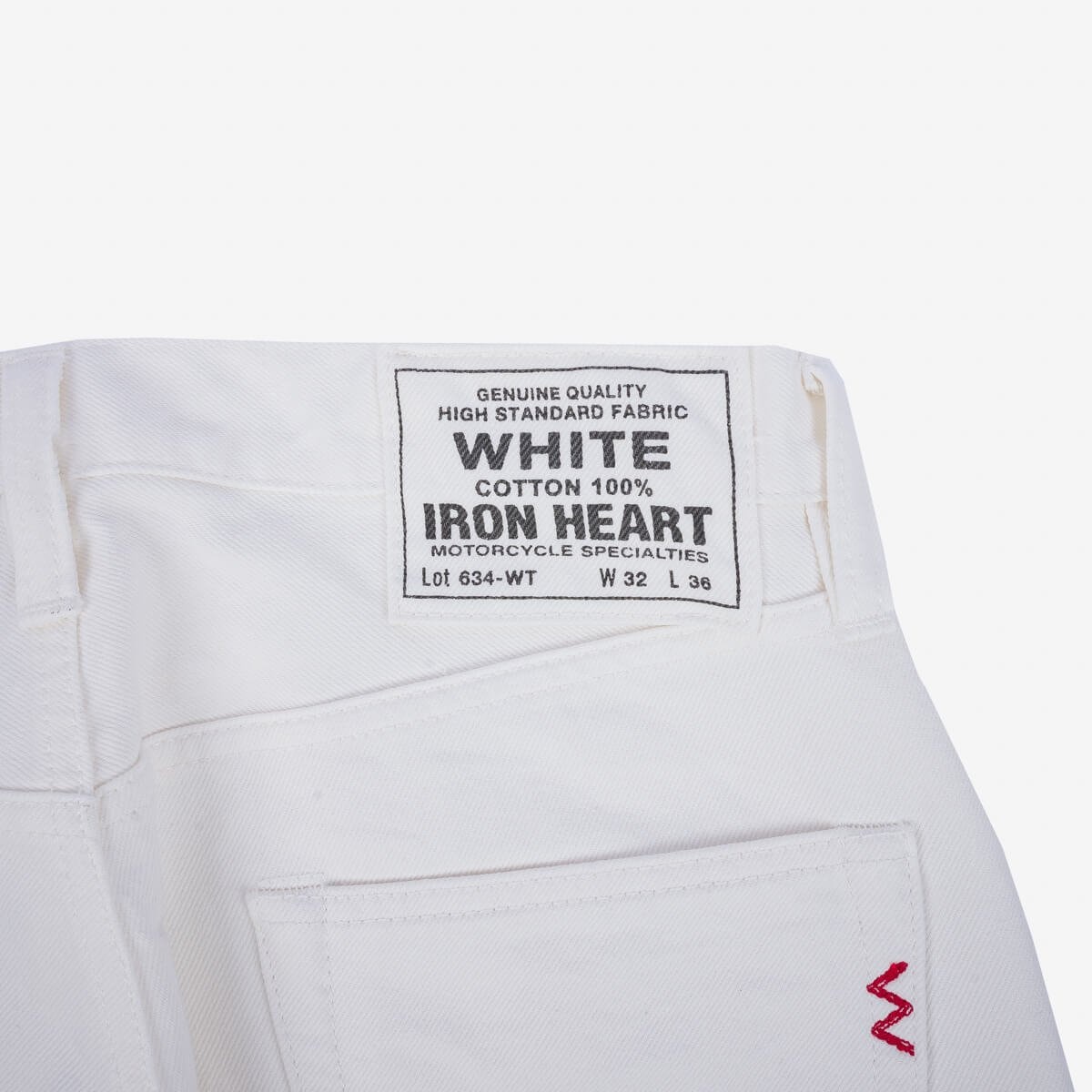 IH-634-WT 13.5oz Denim Straight Cut Jeans - White - 6