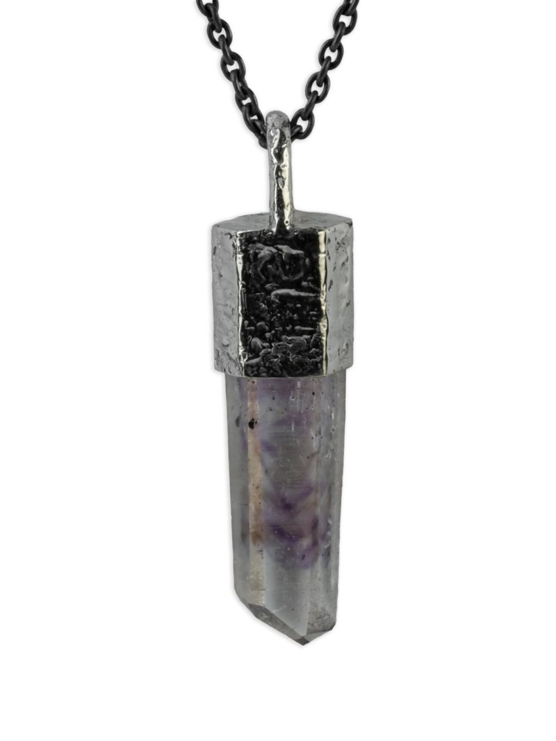 Parts of Four sterling silver Talisman Amethyst necklace outlook