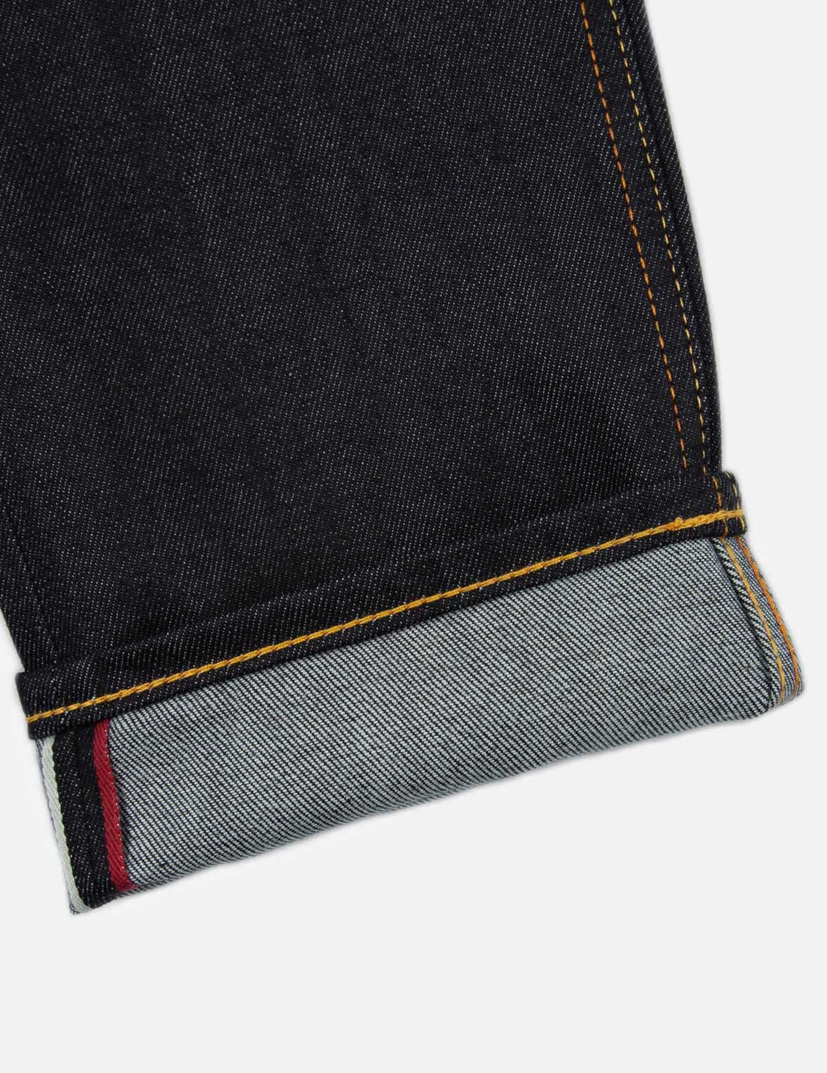 WASH-EFFECT SEAGULL PRINT CARROT FIT RAW DENIM JEANS #2017 - 9