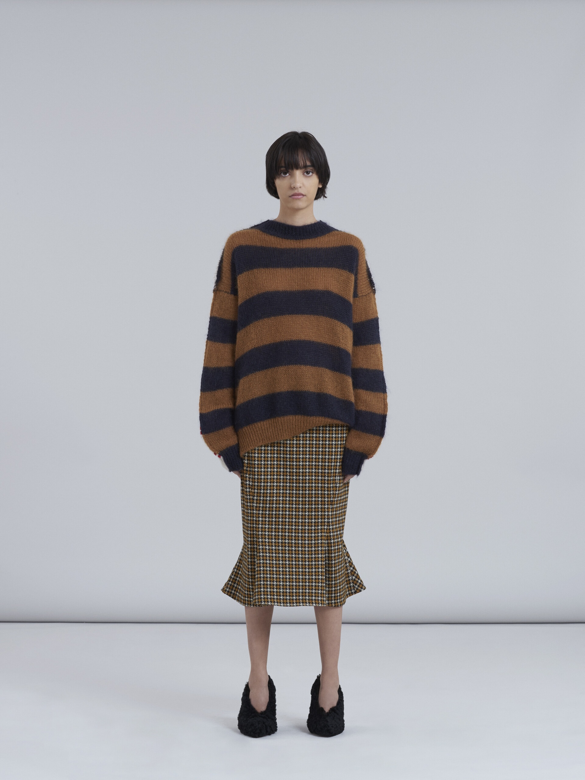 WOOL JERSEY AND CASHMERE GODET SKIRT - 2